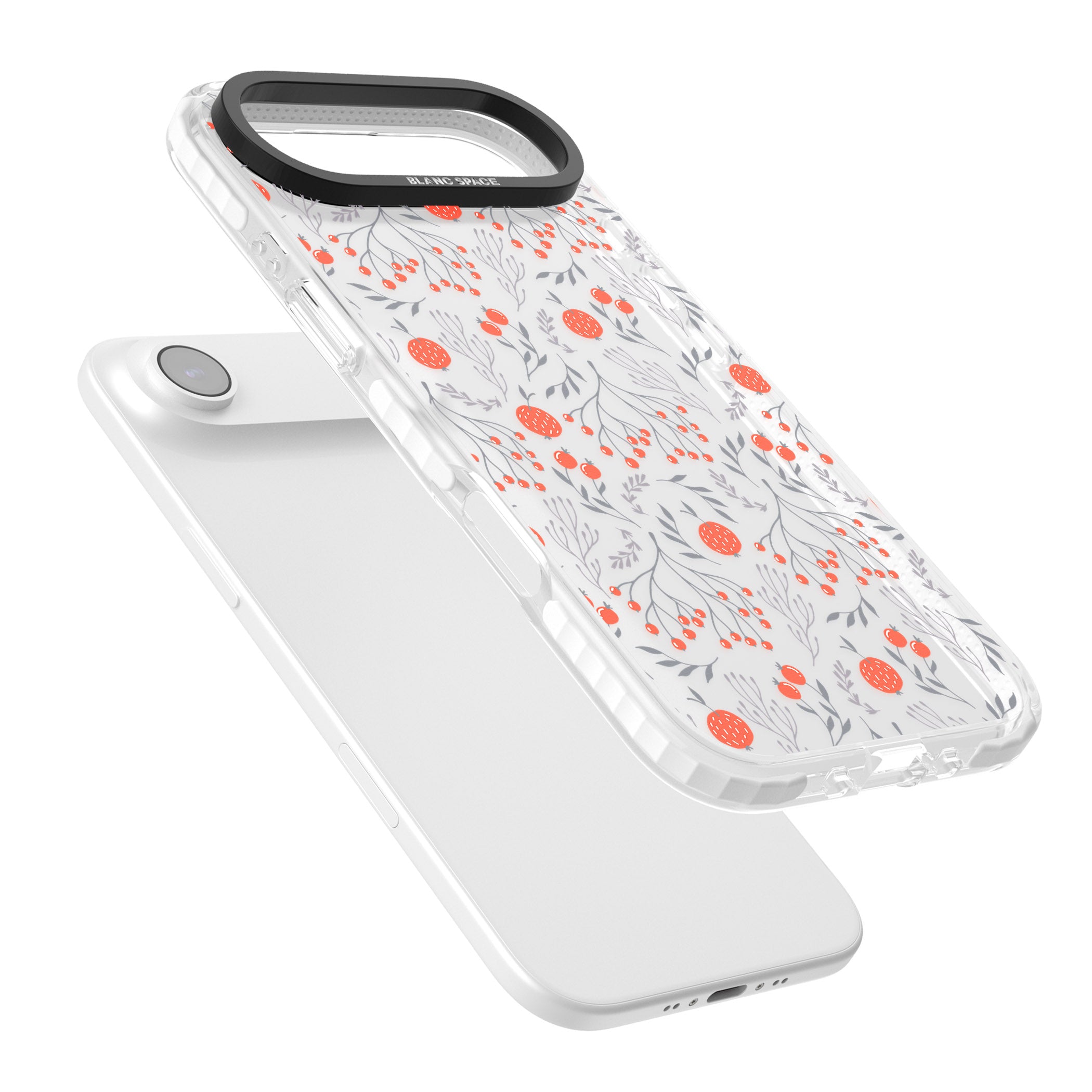 Red Fruits Floral iPhone 17 Air Impact Clear Phone Case Colours