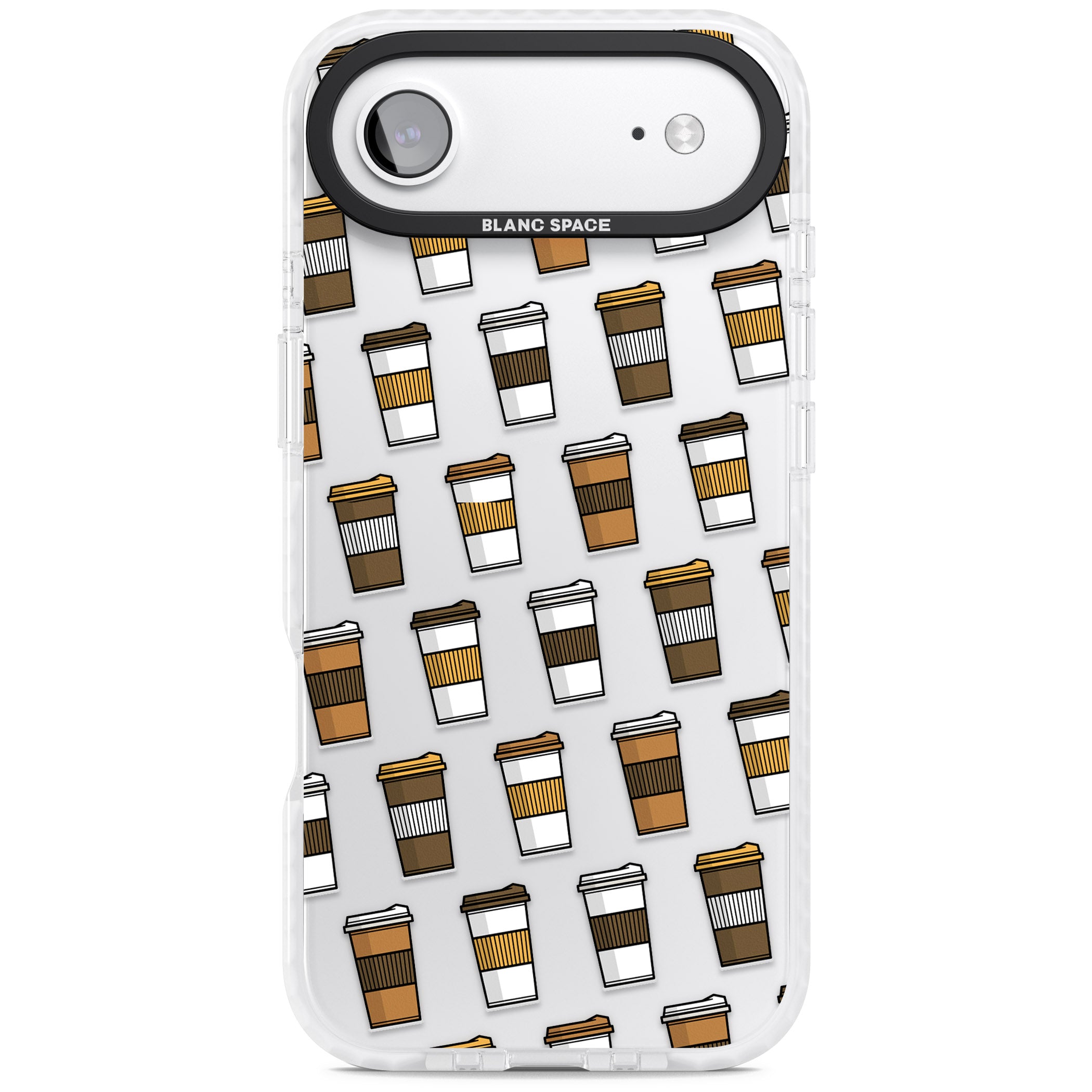 Coffee Cup Pattern iPhone 17 Air Impact Clear Phone Case
