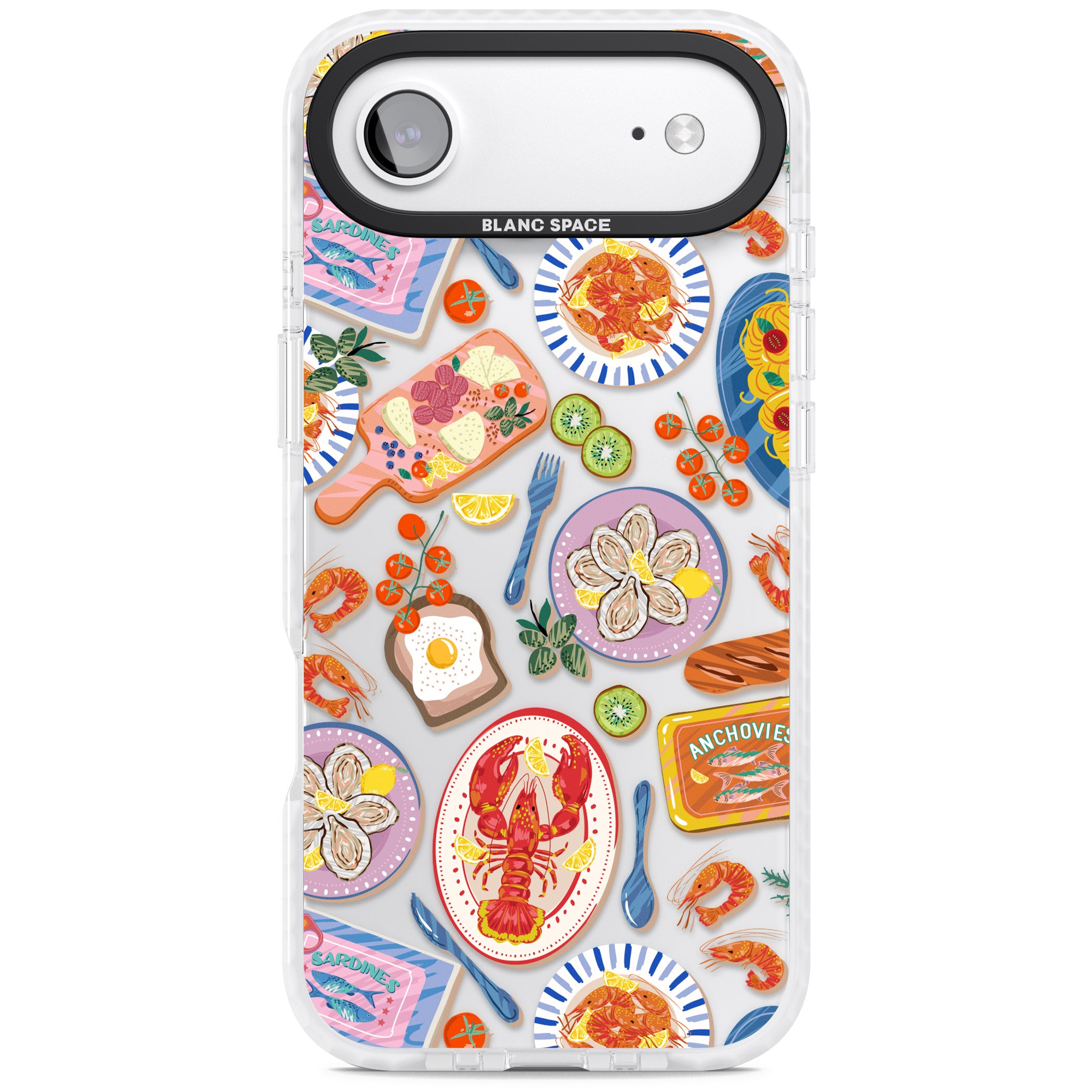 Seafood Pattern iPhone 17 Air Impact Clear Phone Case
