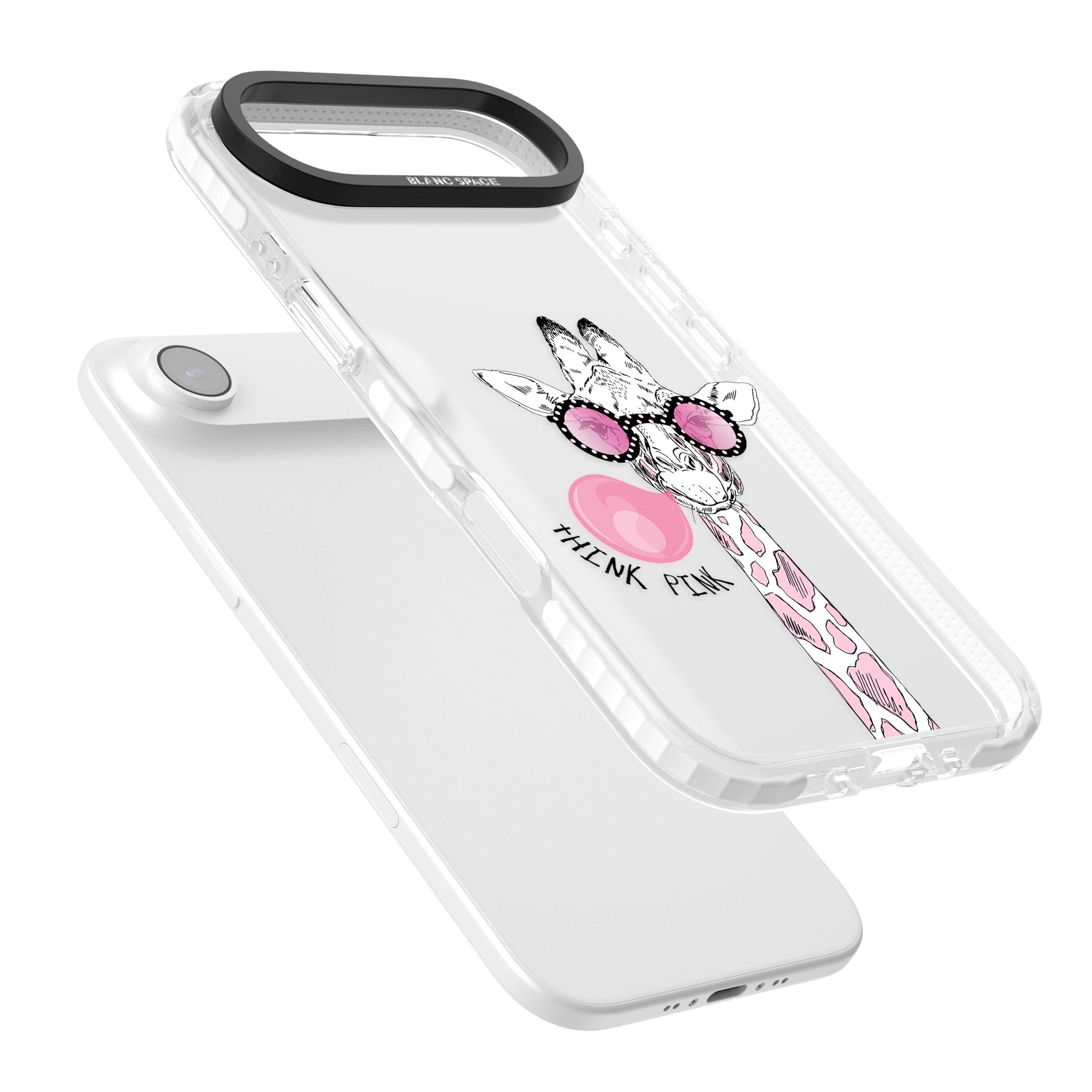 Think Pink Giraffe iPhone 17 Air Impact Clear Phone Case Colours