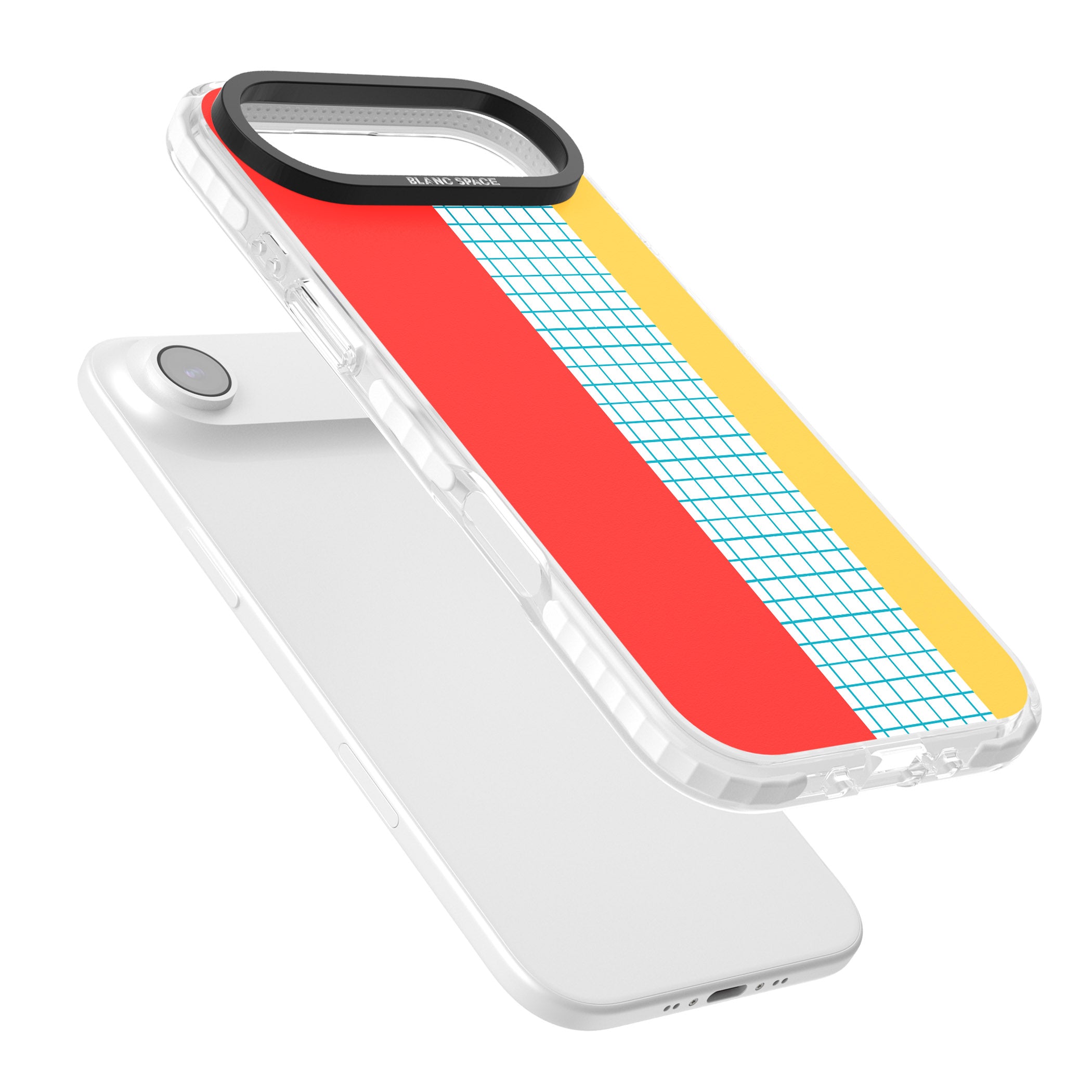 Abstract Grid Red, Blue, Yellow iPhone 17 Air Impact Clear Phone Case Colours