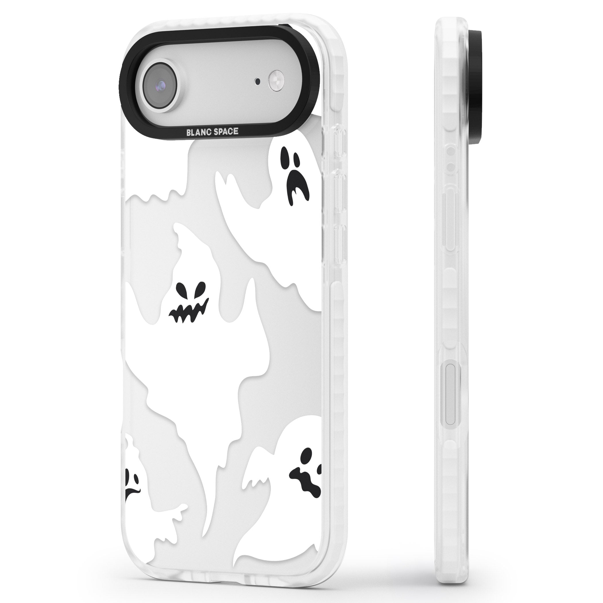 Ghost Pattern iPhone 17 Air Impact Clear Phone Case Side Profile