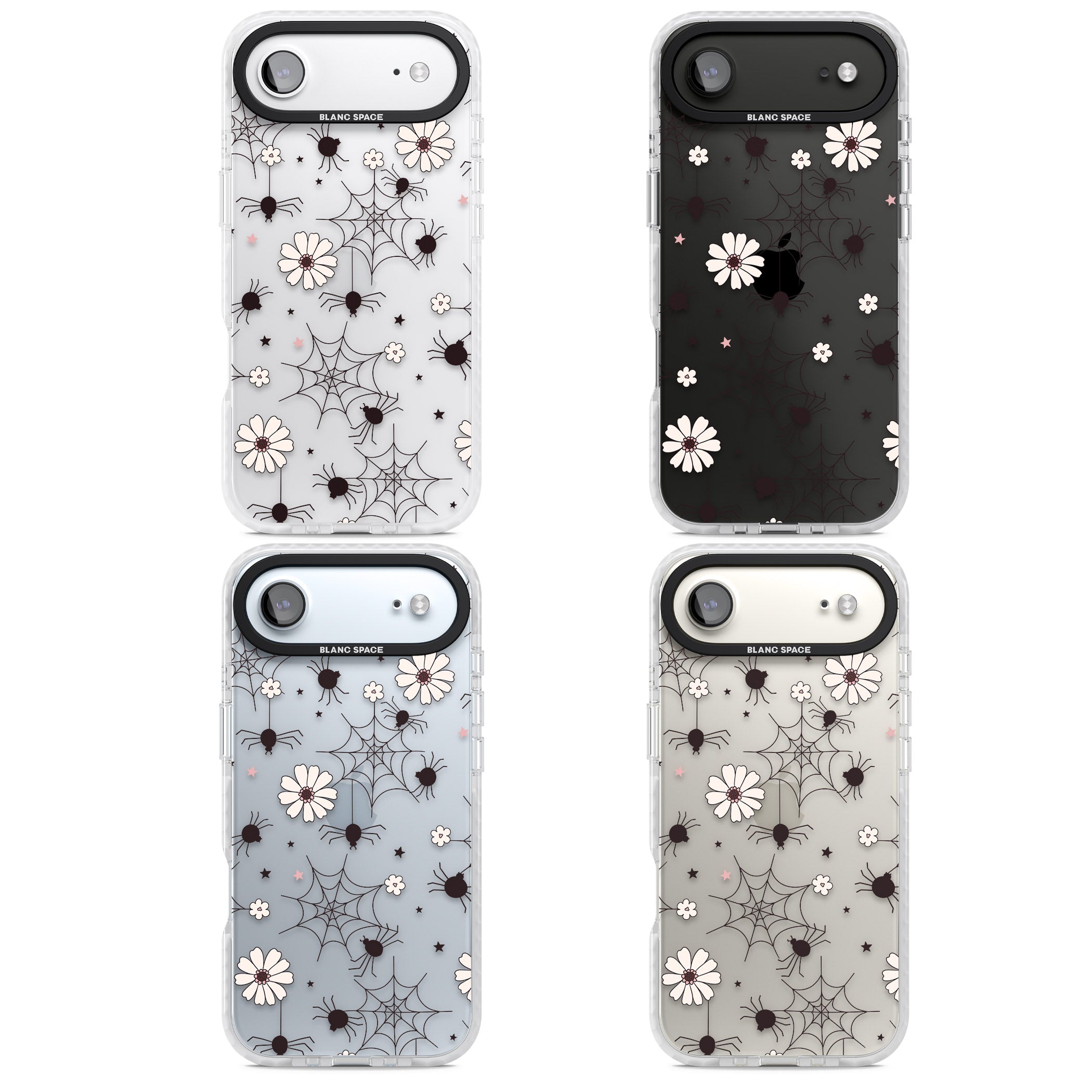 Spiders And Flowers Pattern iPhone 17 Air Impact Clear Phone Case APT Impact Protection