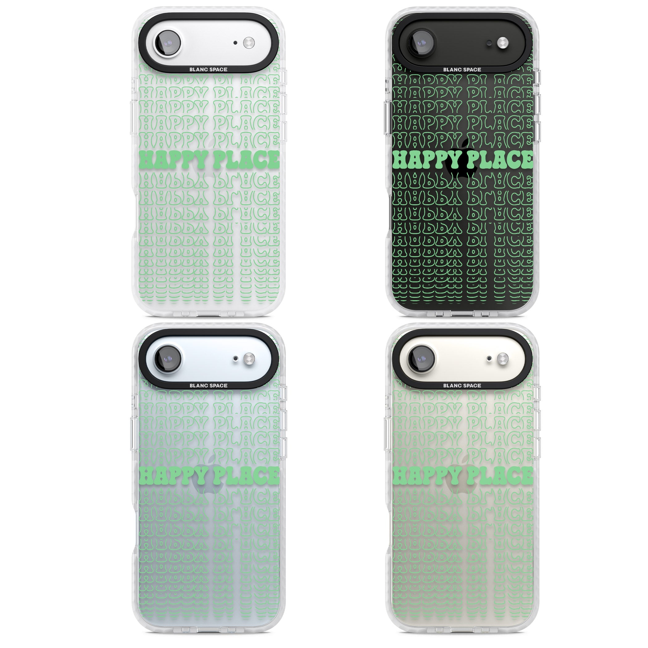 Happy Place (Green) iPhone 17 Air Impact Clear Phone Case APT Impact Protection