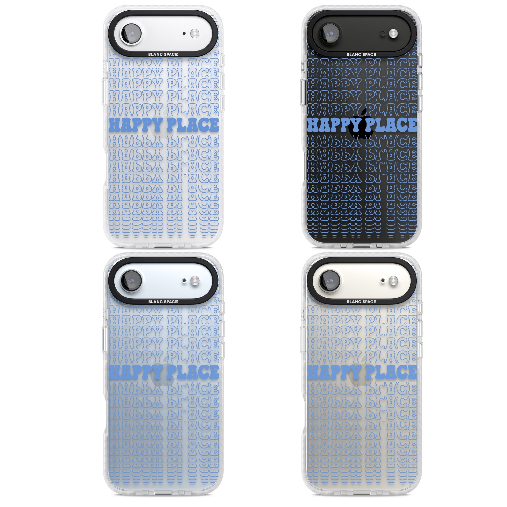 Happy Place (Blue) iPhone 17 Air Impact Clear Phone Case APT Impact Protection