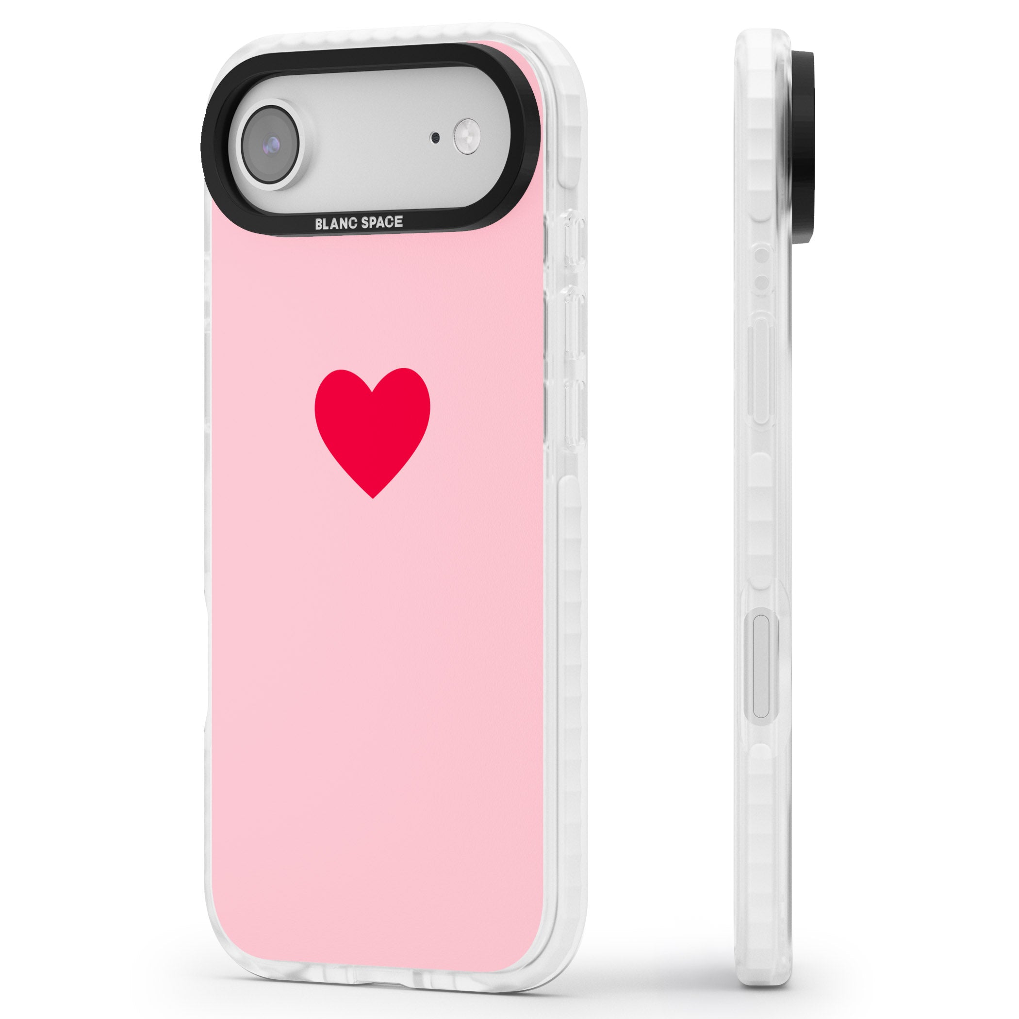 Red & Pink Heart iPhone 17 Air Impact Clear Phone Case Side Profile