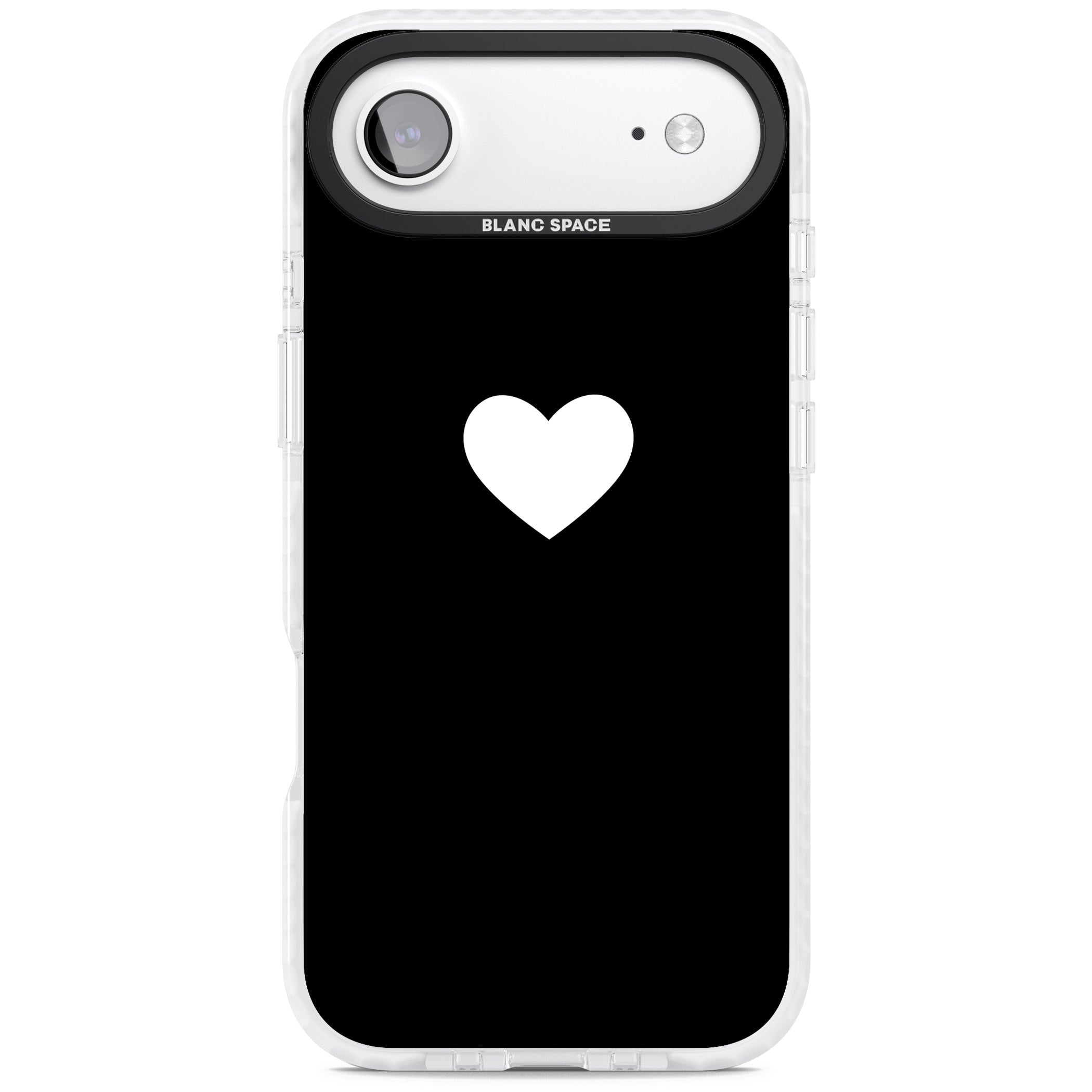 Single Heart Design: White & iPhone 17 Air Impact Clear Phone Case