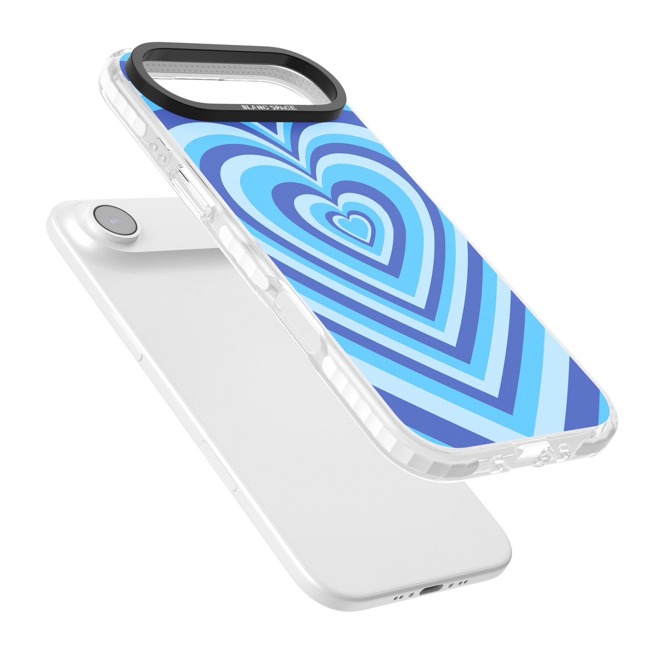 Blue Heart Illusion iPhone 17 Air Impact Clear Phone Case Colours