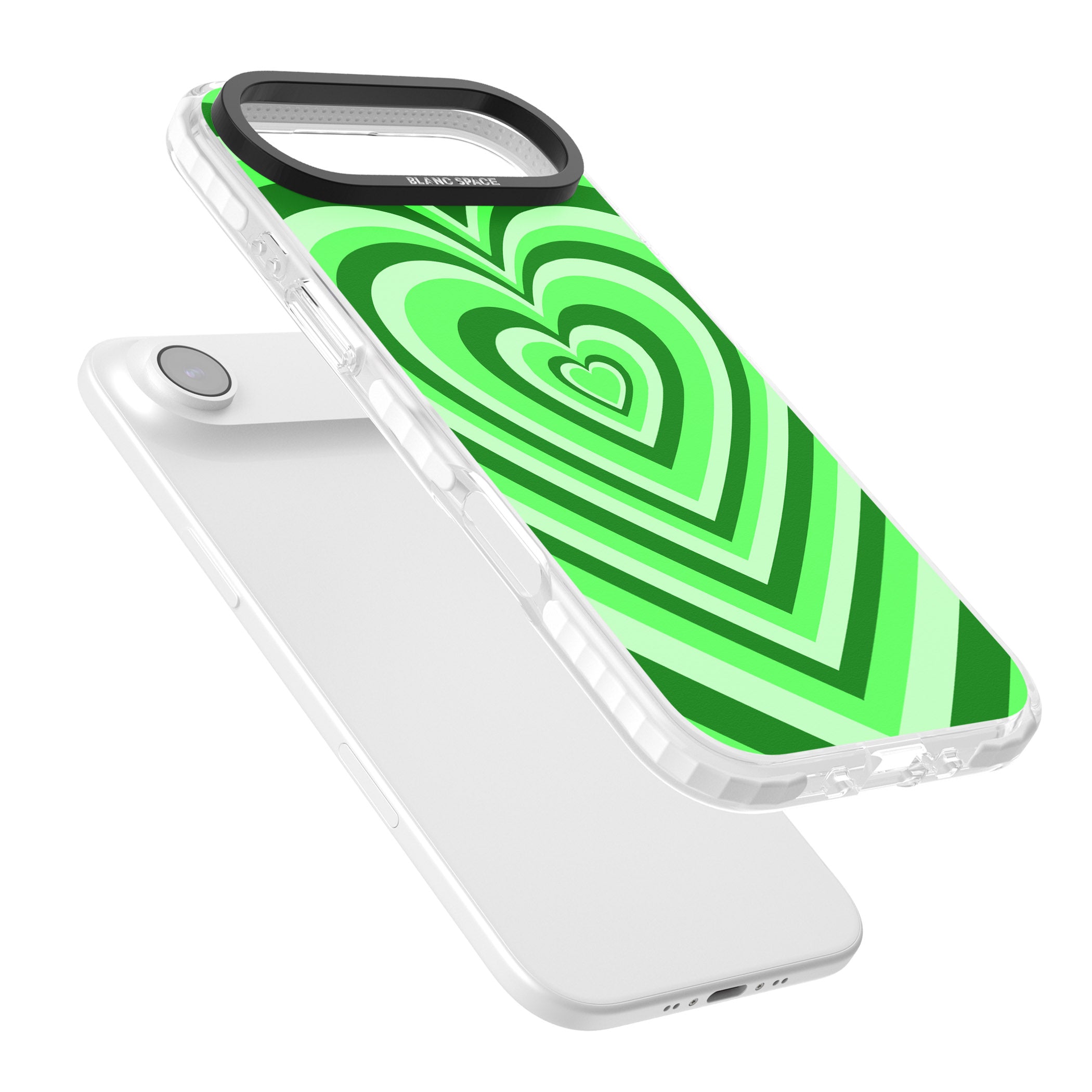 Green Heart Illusion iPhone 17 Air Impact Clear Phone Case Colours