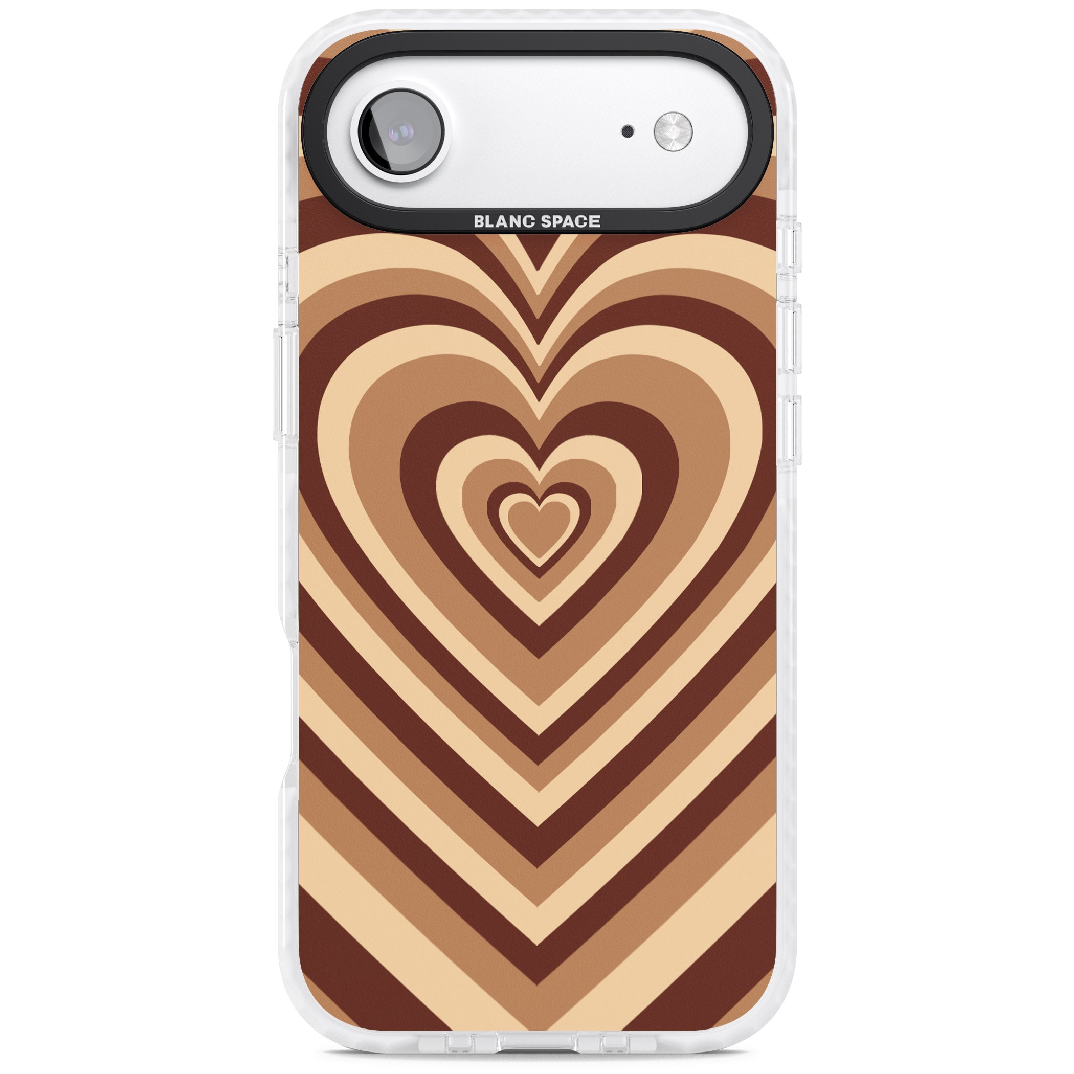 Latte Heart Illusion iPhone 17 Air Impact Clear Phone Case