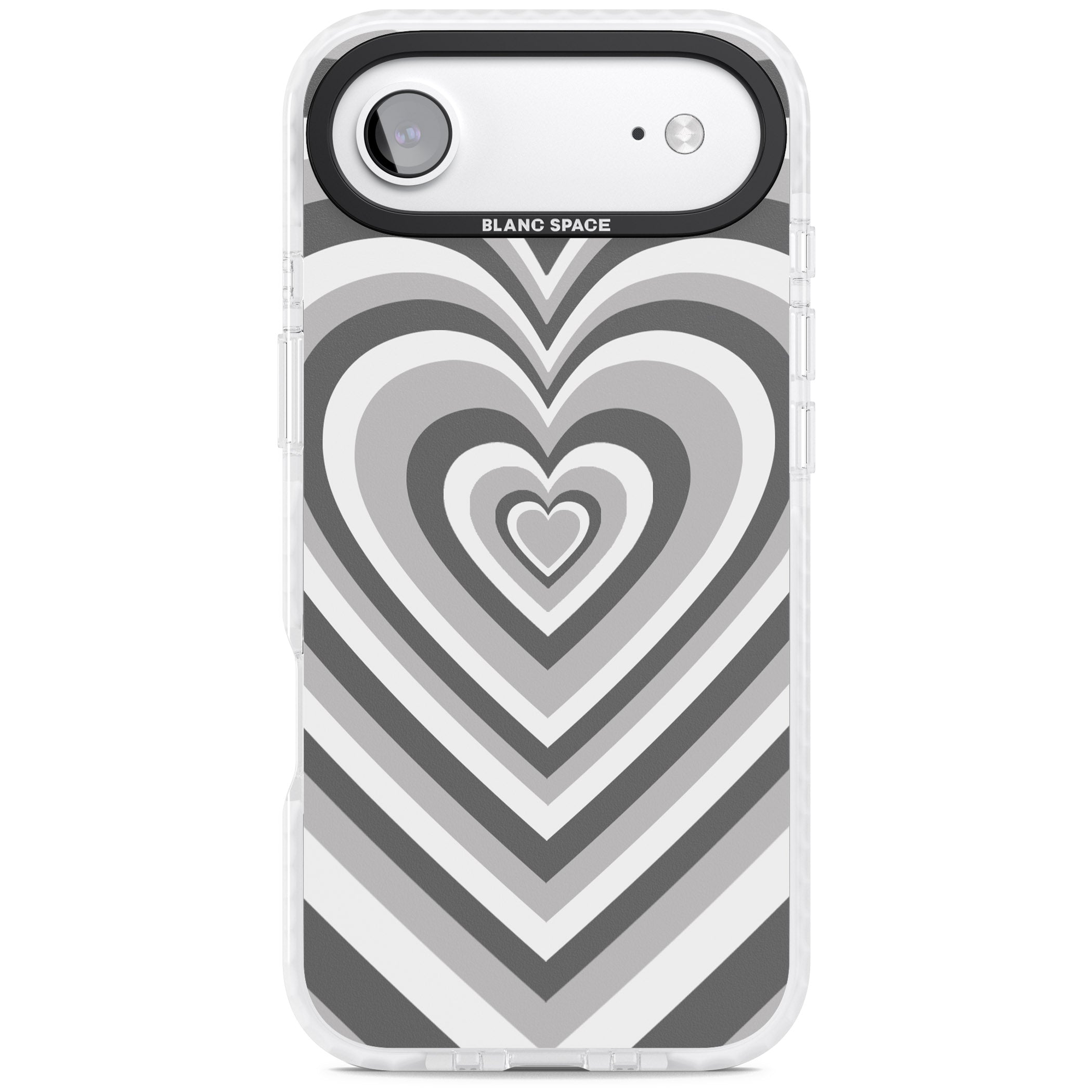 Monochrome Heart Illusion iPhone 17 Air Impact Clear Phone Case