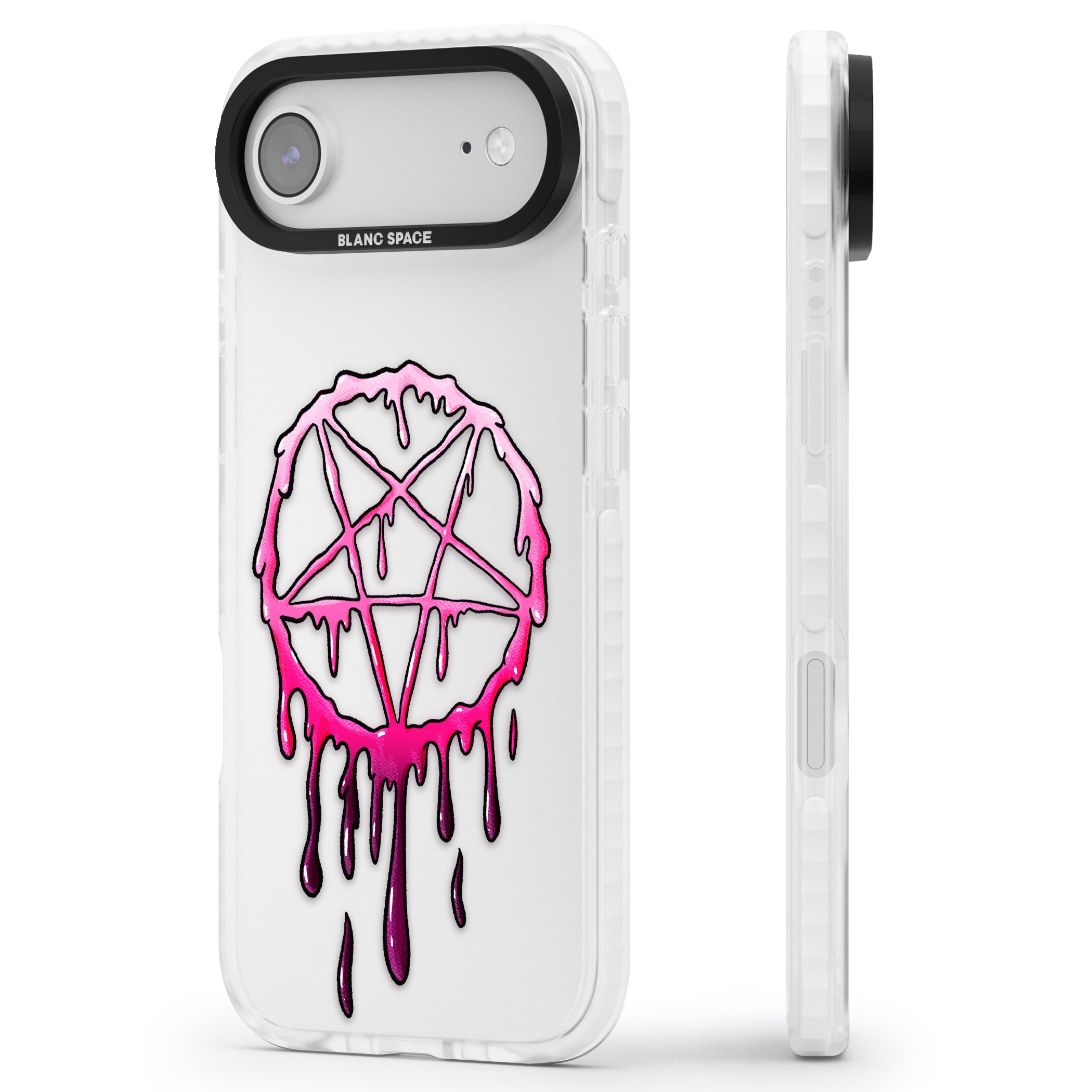 Pentagram Of Blood iPhone 17 Air Impact Clear Phone Case Side Profile