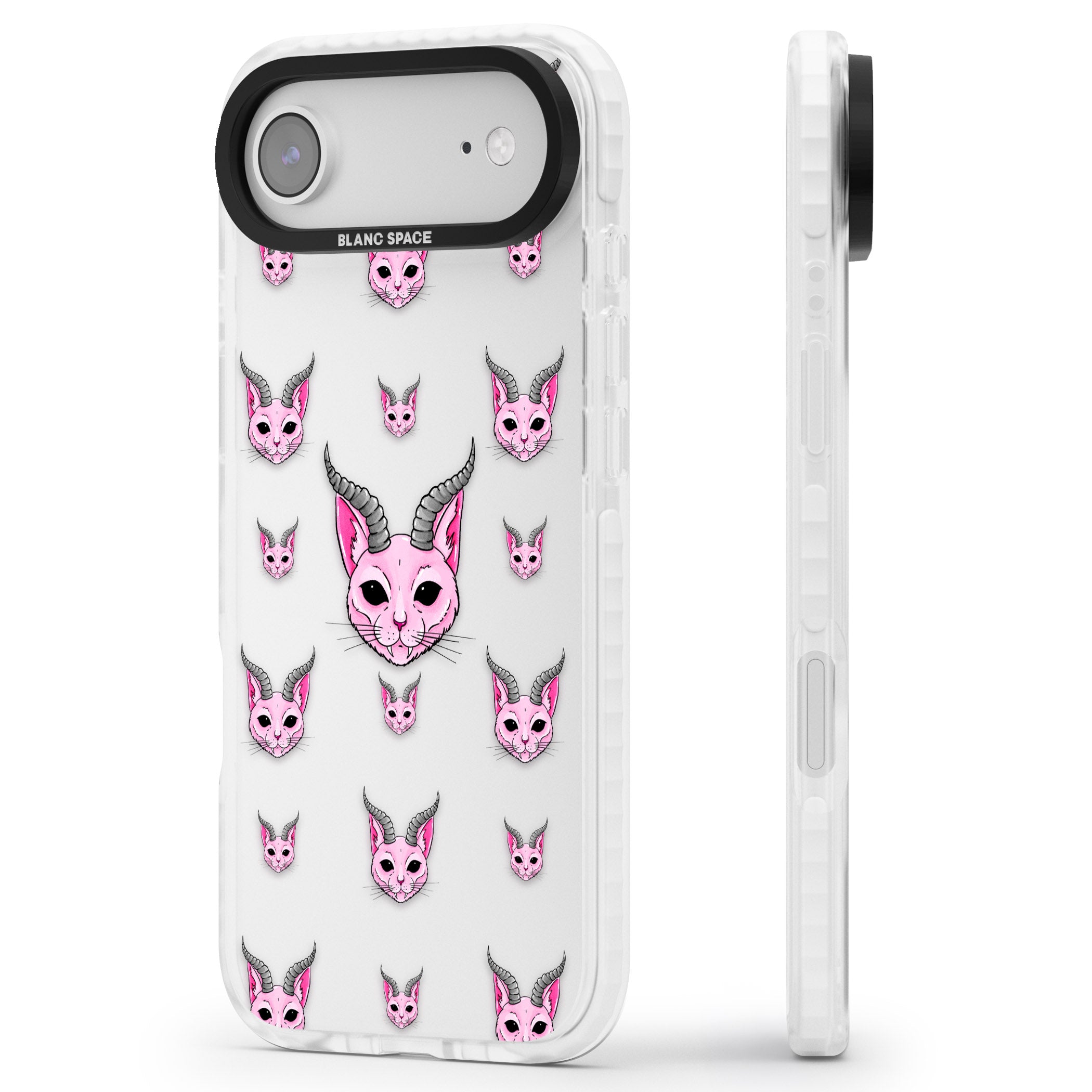 Demon Cat Pattern iPhone 17 Air Impact Clear Phone Case Side Profile