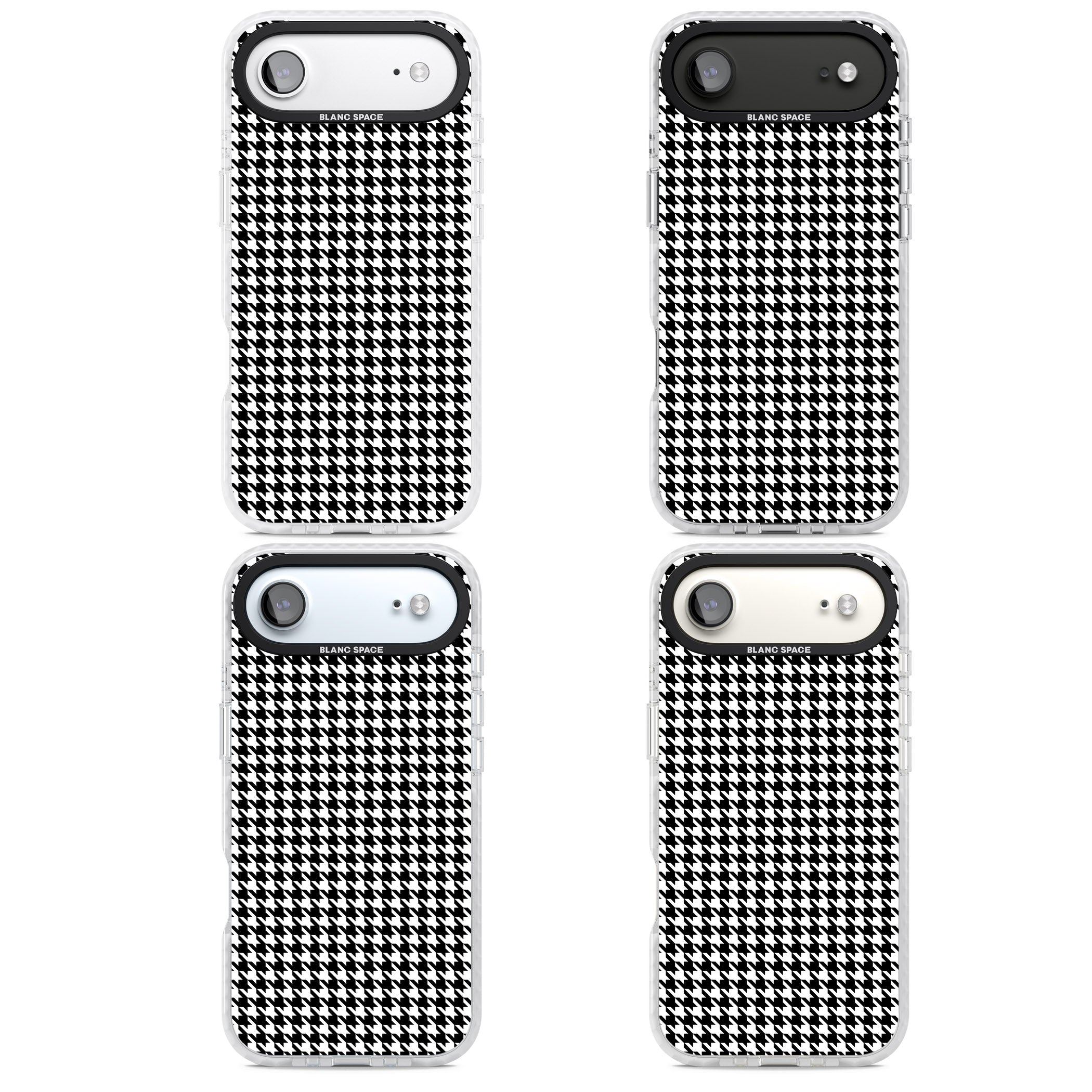 Black Houndstooth Pattern iPhone 17 Air Impact Clear Phone Case APT Impact Protection