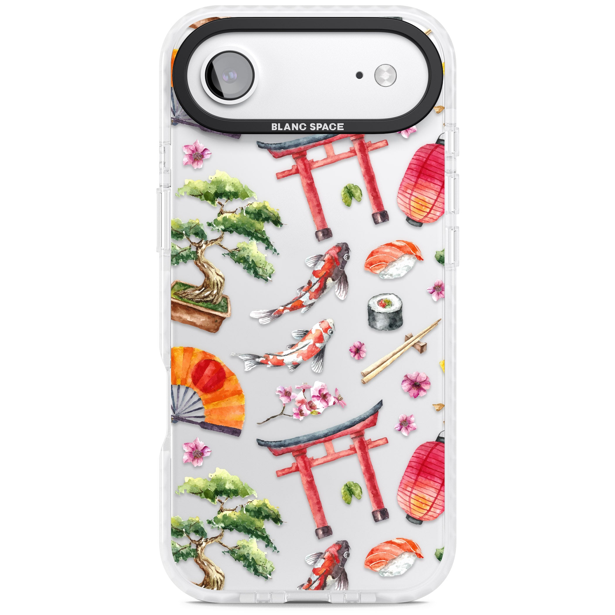 Japanese Watercolor iPhone 17 Air Impact Clear Phone Case