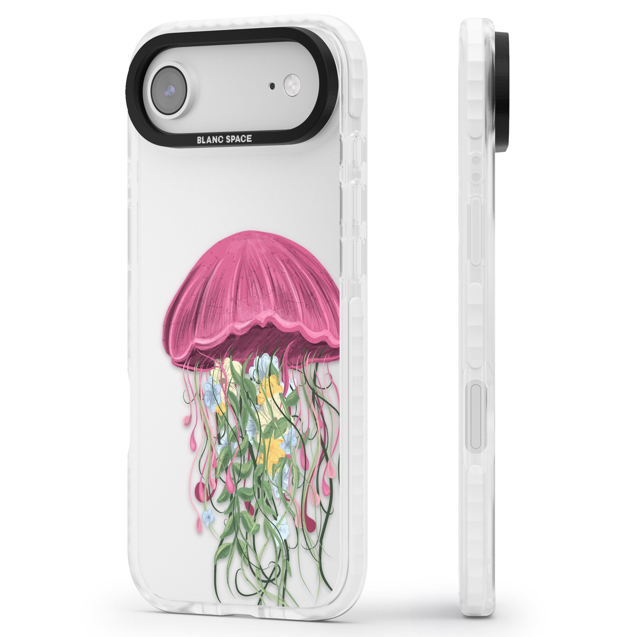 Botanical Jellyfish iPhone 17 Air Impact Clear Phone Case Side Profile