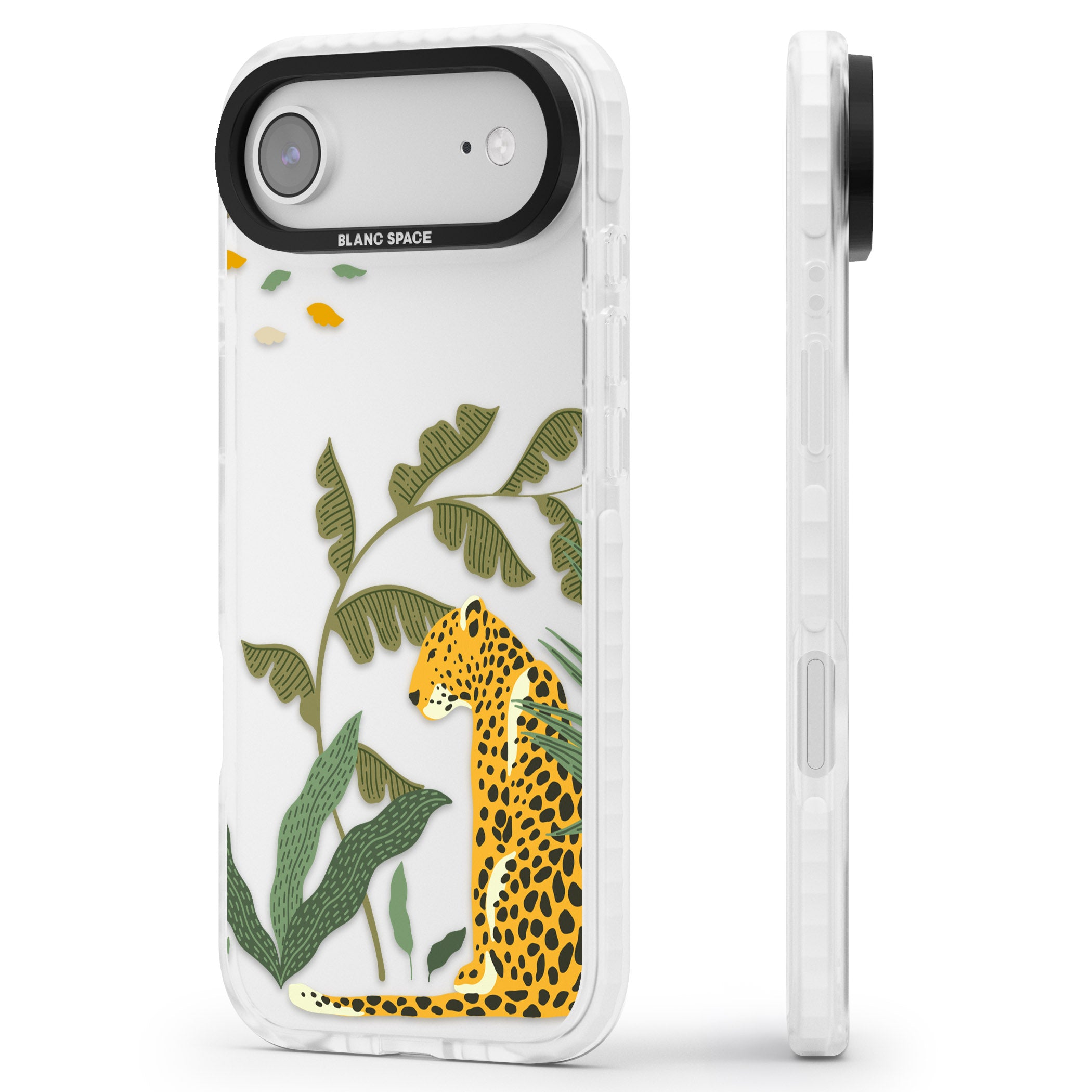 Large Jungle Cat Pattern iPhone 17 Air Impact Clear Phone Case Side Profile