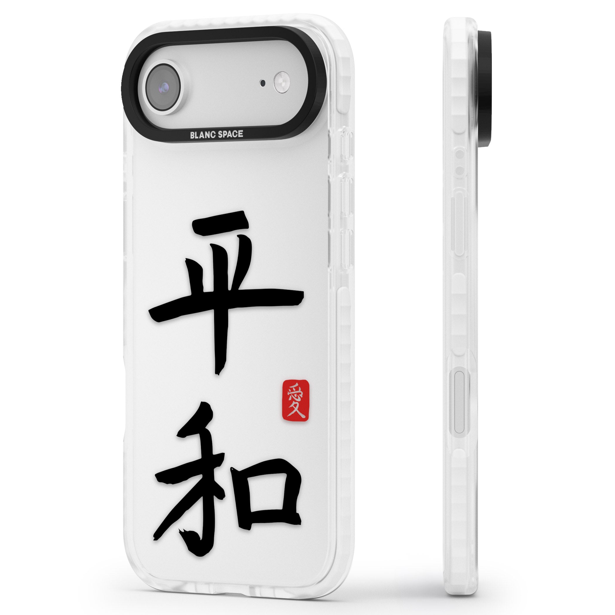 Japanese Kanji Peace iPhone 17 Air Impact Clear Phone Case Side Profile