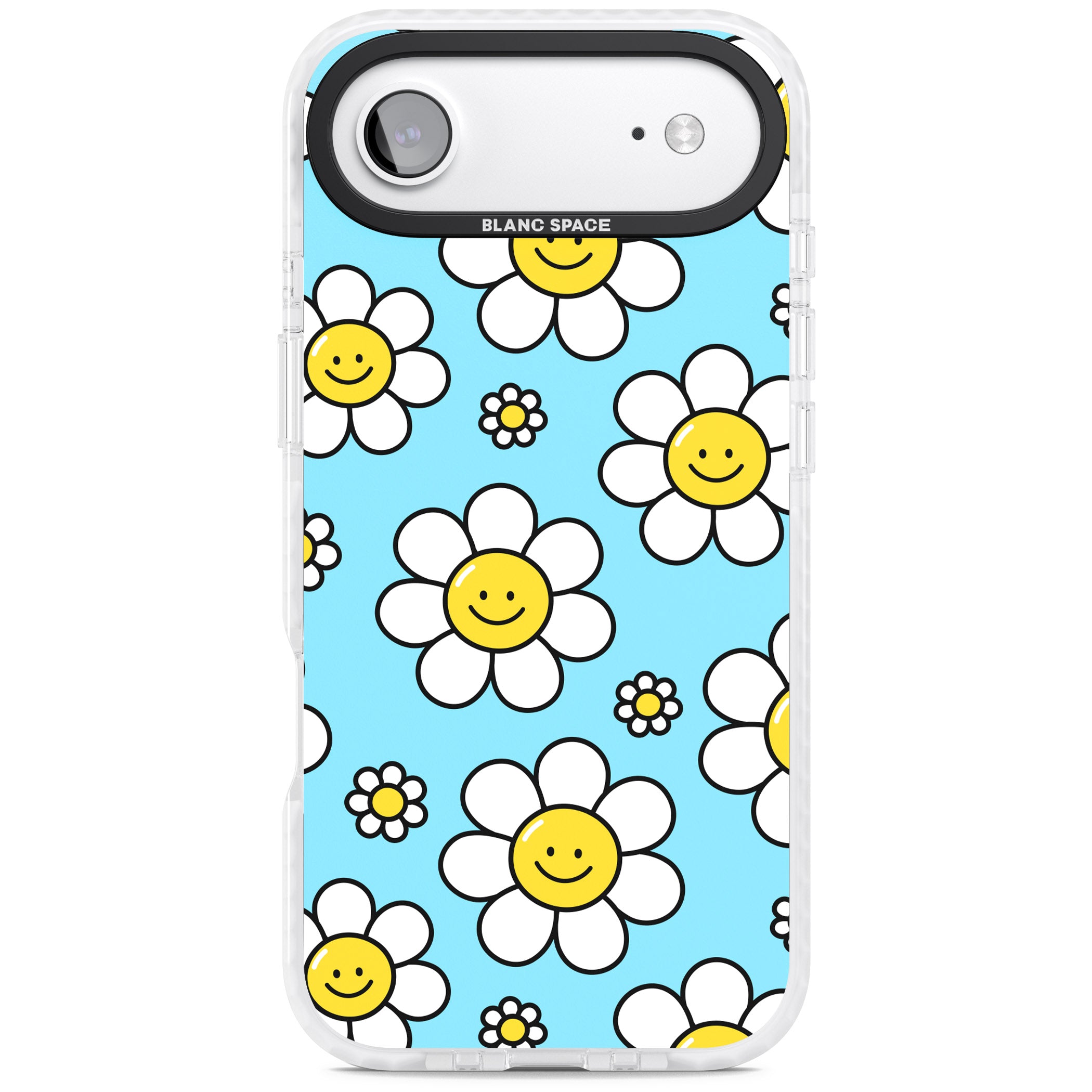 Daisy Faces Kawaii Pattern iPhone 17 Air Impact Clear Phone Case