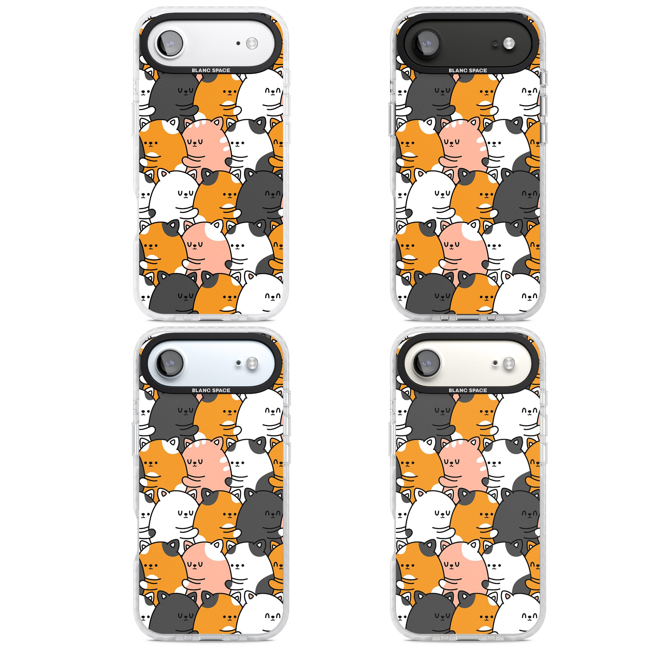 Spooning Cats Kawaii Pattern iPhone 17 Air Impact Clear Phone Case APT Impact Protection