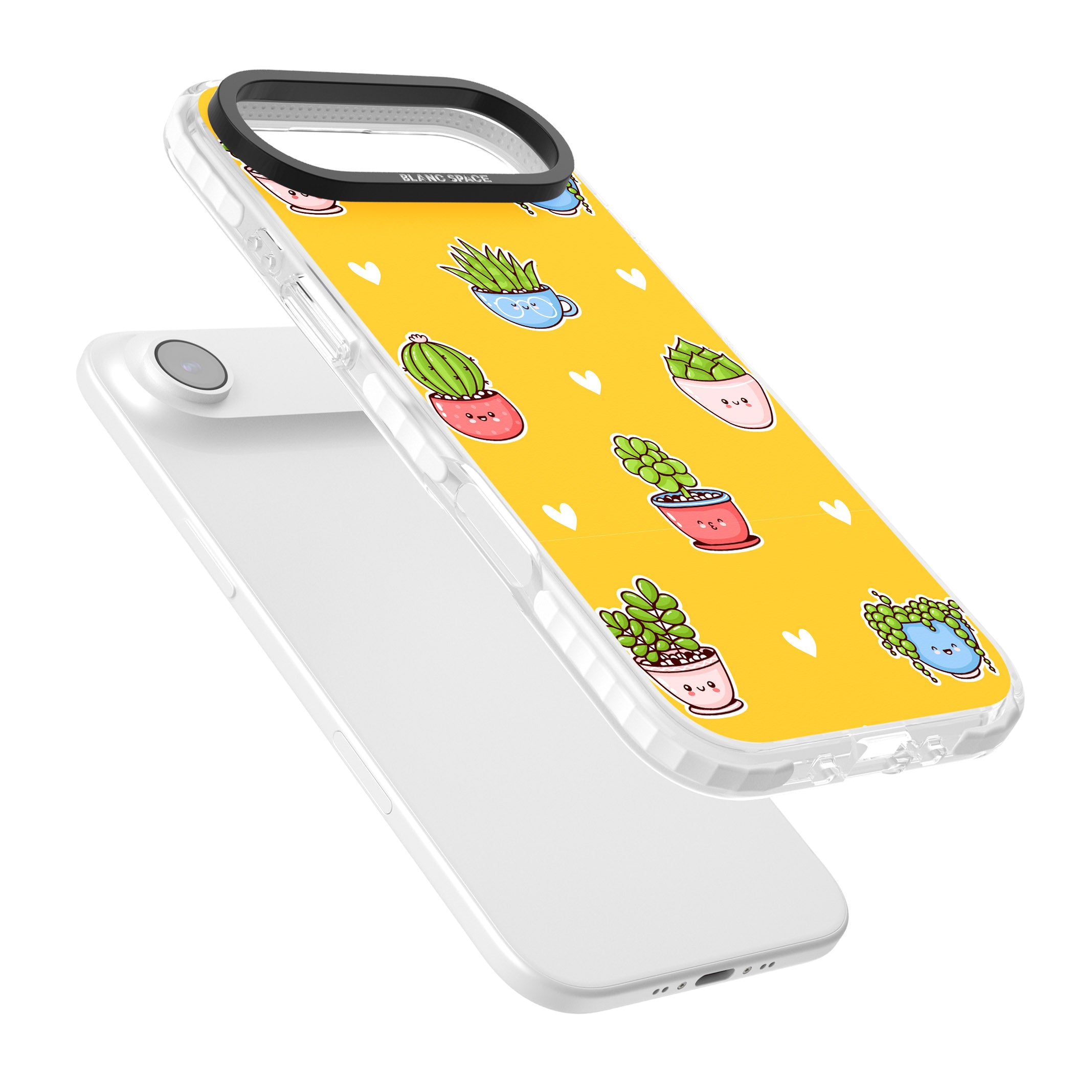 Plant Faces Kawaii Pattern iPhone 17 Air Impact Clear Phone Case Colours