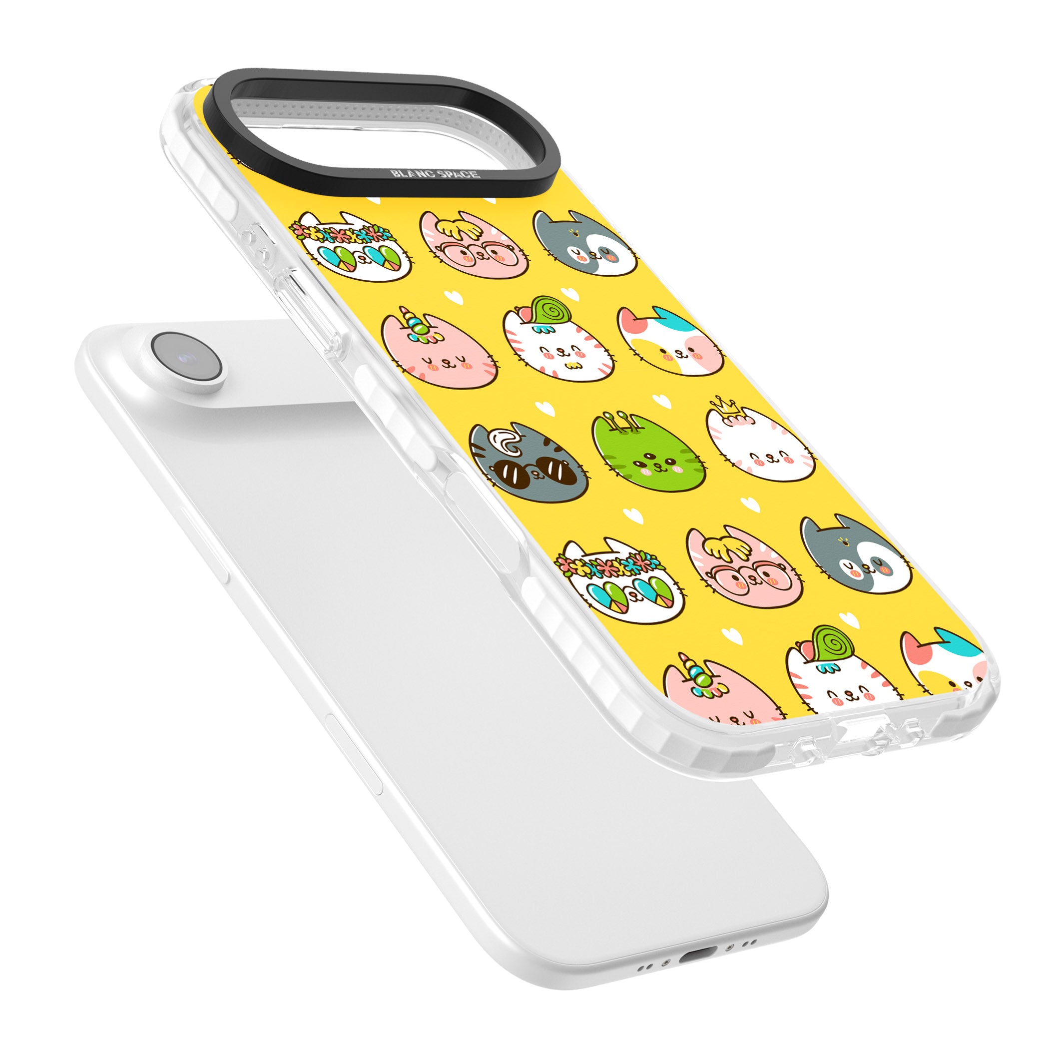 Mythical Cats Kawaii Pattern iPhone 17 Air Impact Clear Phone Case Colours