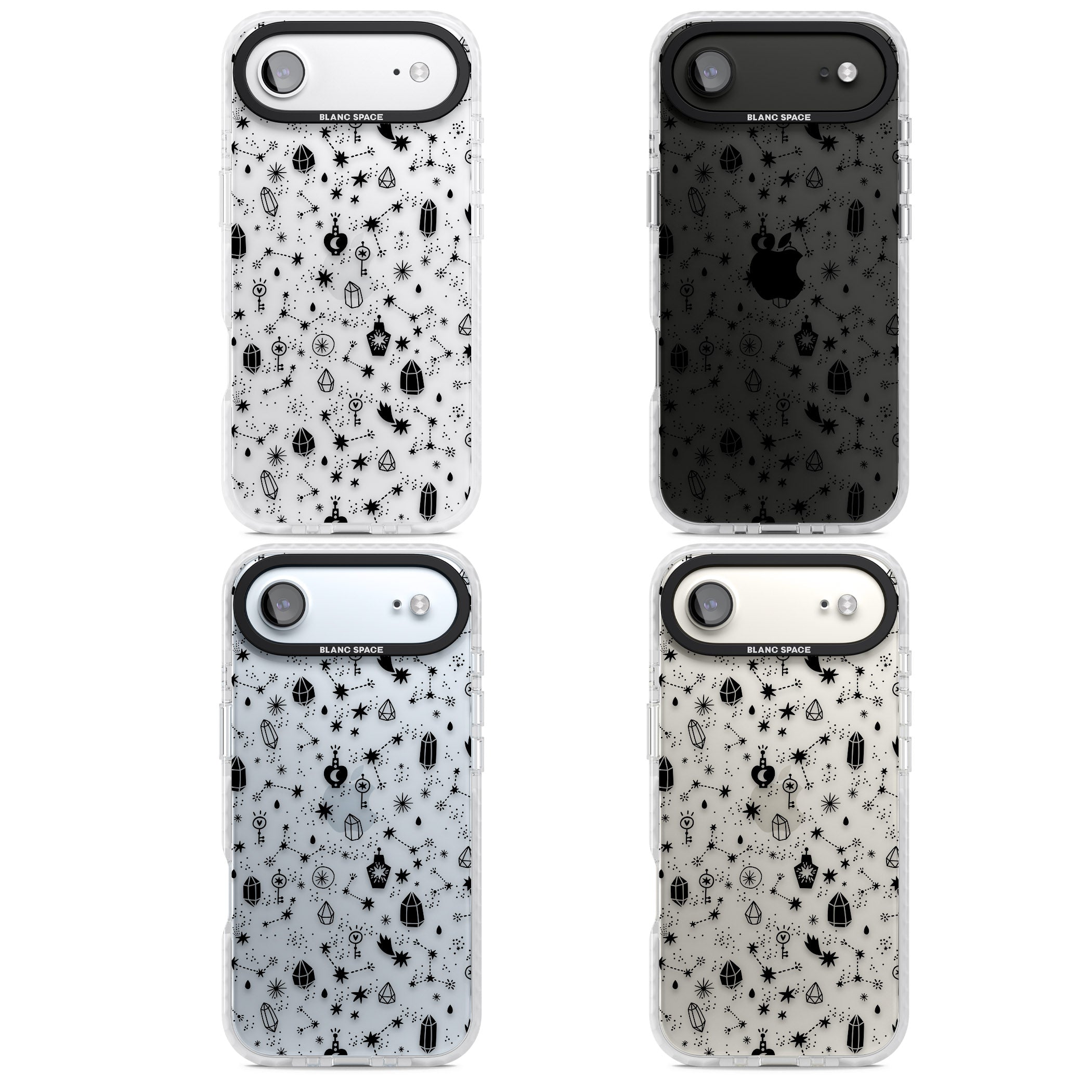 Black Cosmic Crystal iPhone 17 Air Impact Clear Phone Case APT Impact Protection