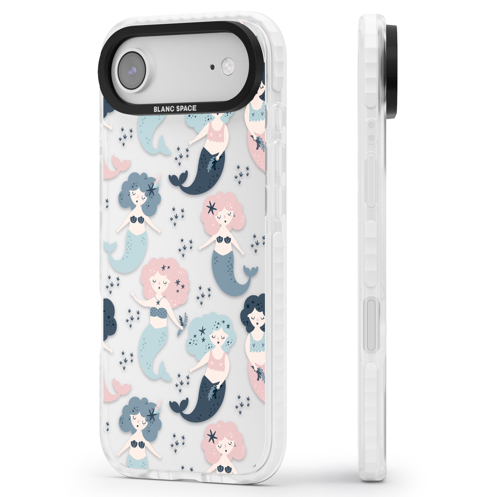 Pastel Mermaids iPhone 17 Air Impact Clear Phone Case Side Profile