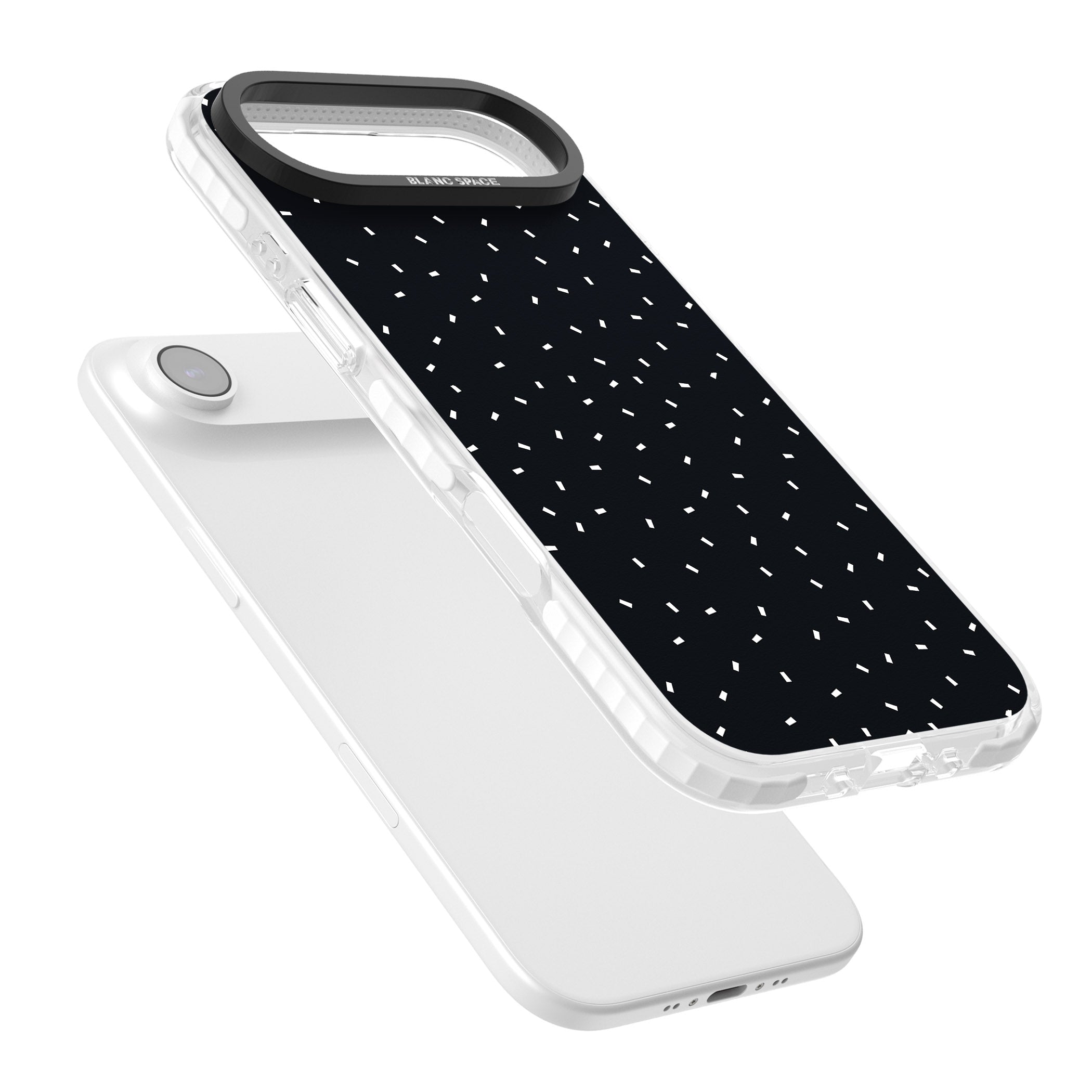 Confetti (Black) iPhone 17 Air Impact Clear Phone Case Colours