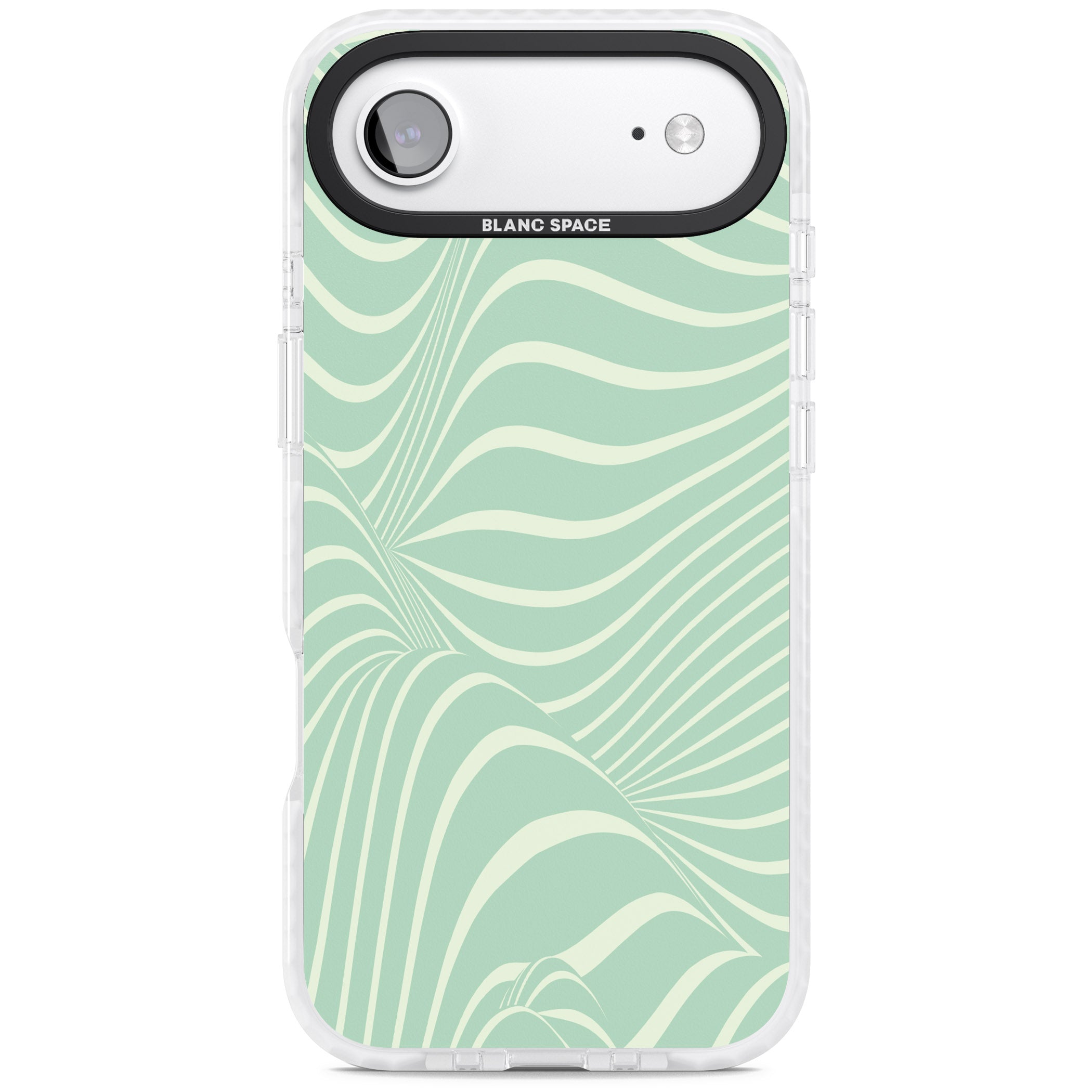 Mint Green Distorted Line iPhone 17 Air Impact Clear Phone Case