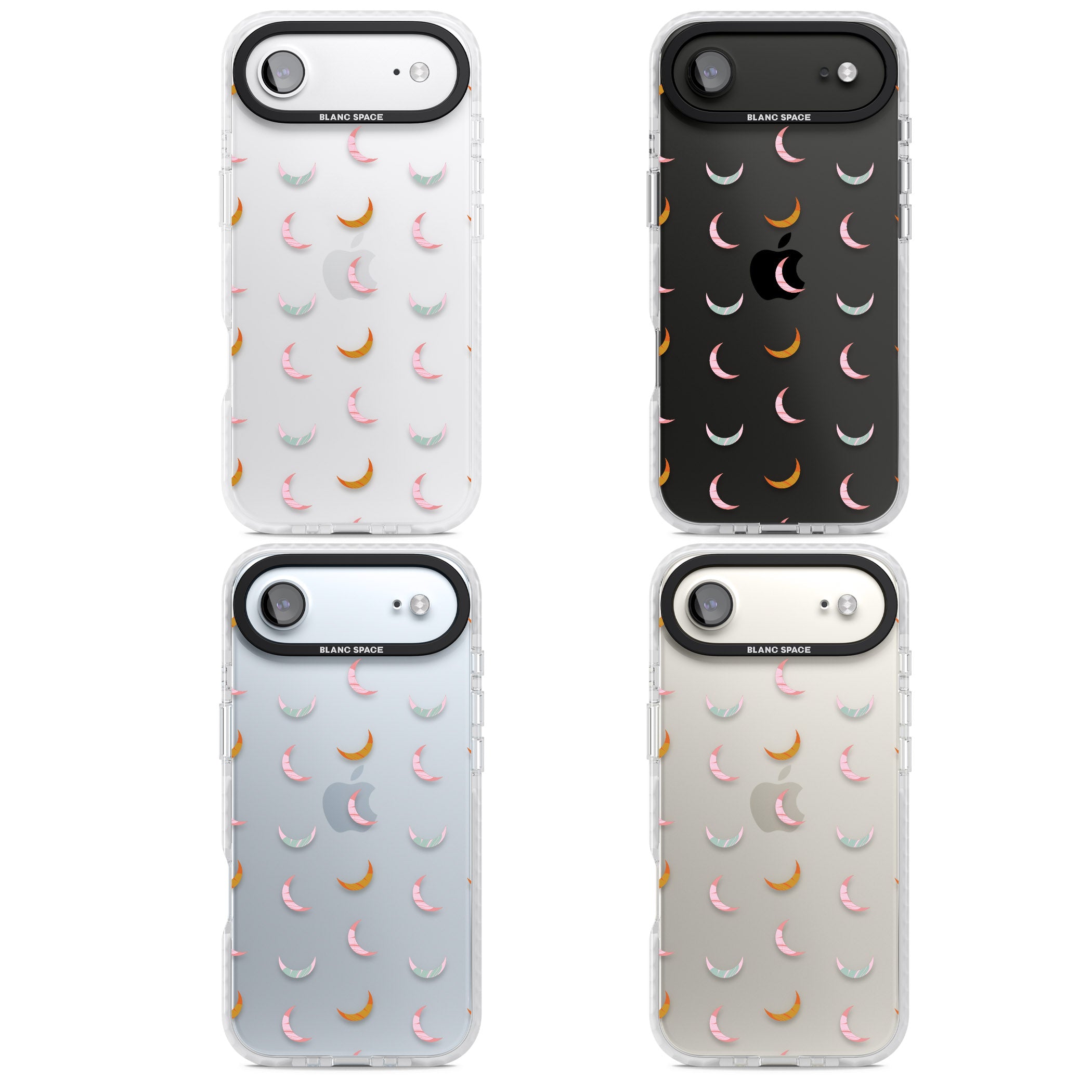 Colourful Crescent Moons iPhone 17 Air Impact Clear Phone Case APT Impact Protection