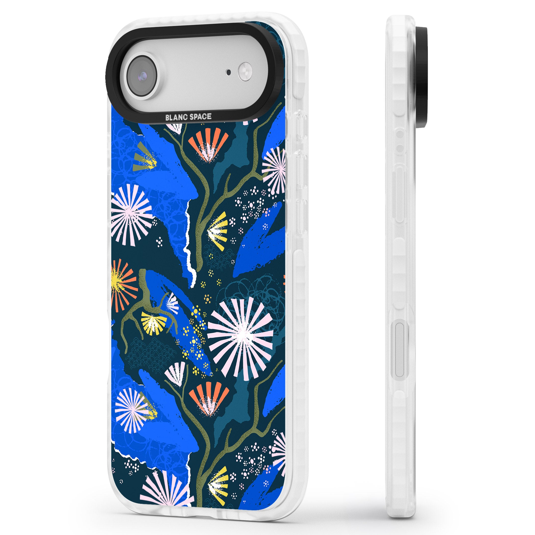 Dark Botanicals Abstract Pattern iPhone 17 Air Impact Pro Clear Phone Case Side Profile