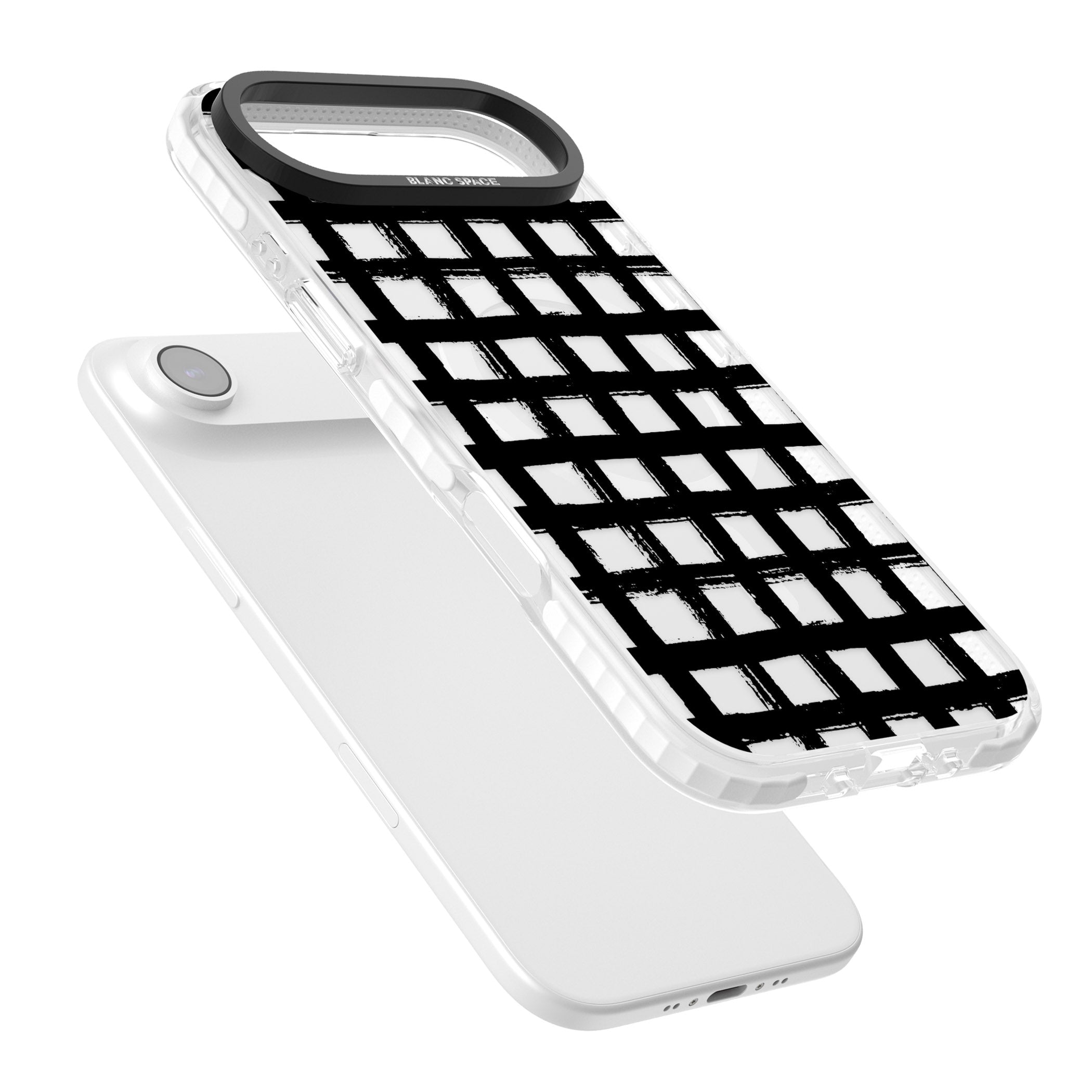 Messy Black Grid Clear iPhone 17 Air Impact Pro Clear Phone Case Colours