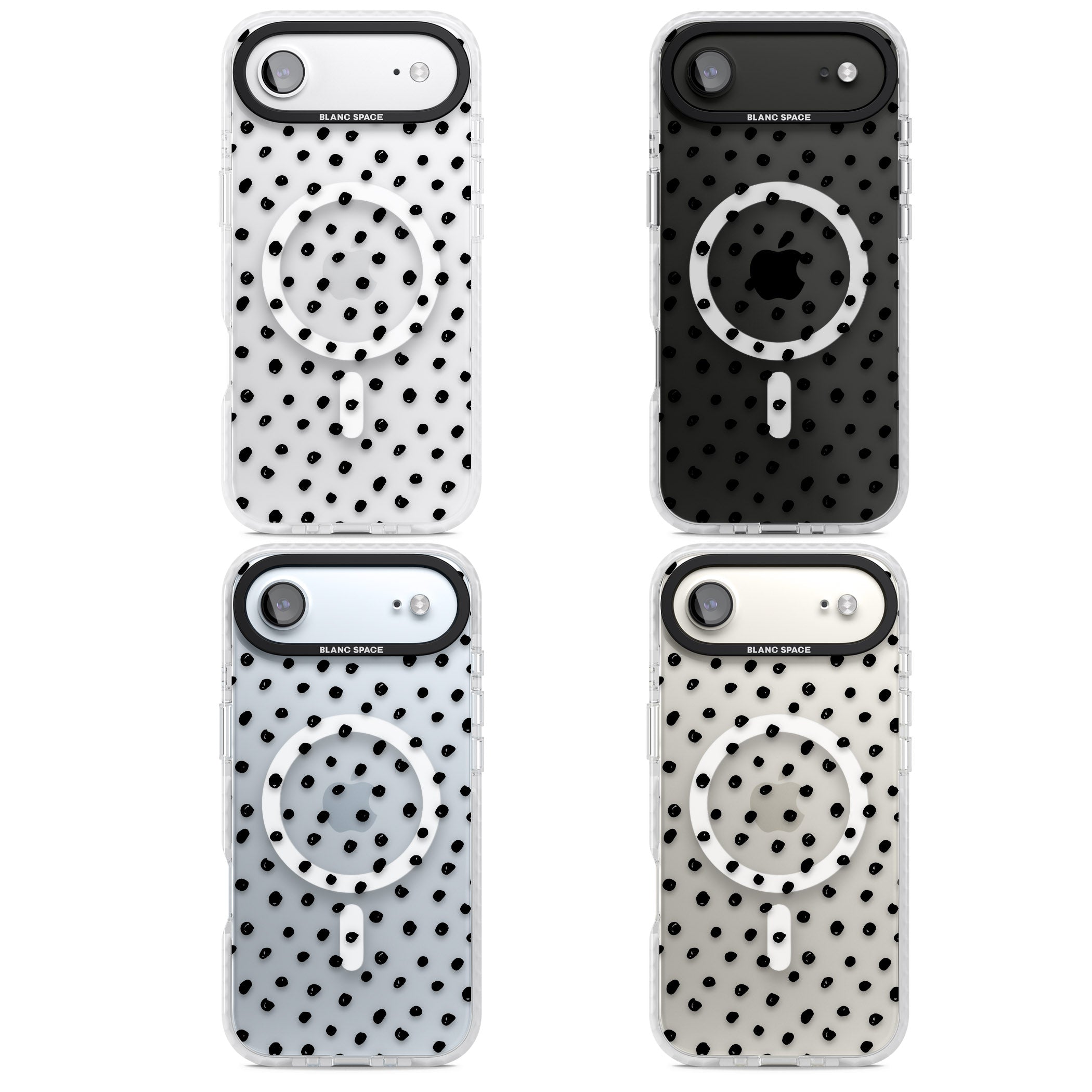 Messy Black Dot Pattern iPhone 17 Air Impact Pro Clear Phone Case APT Impact Protection