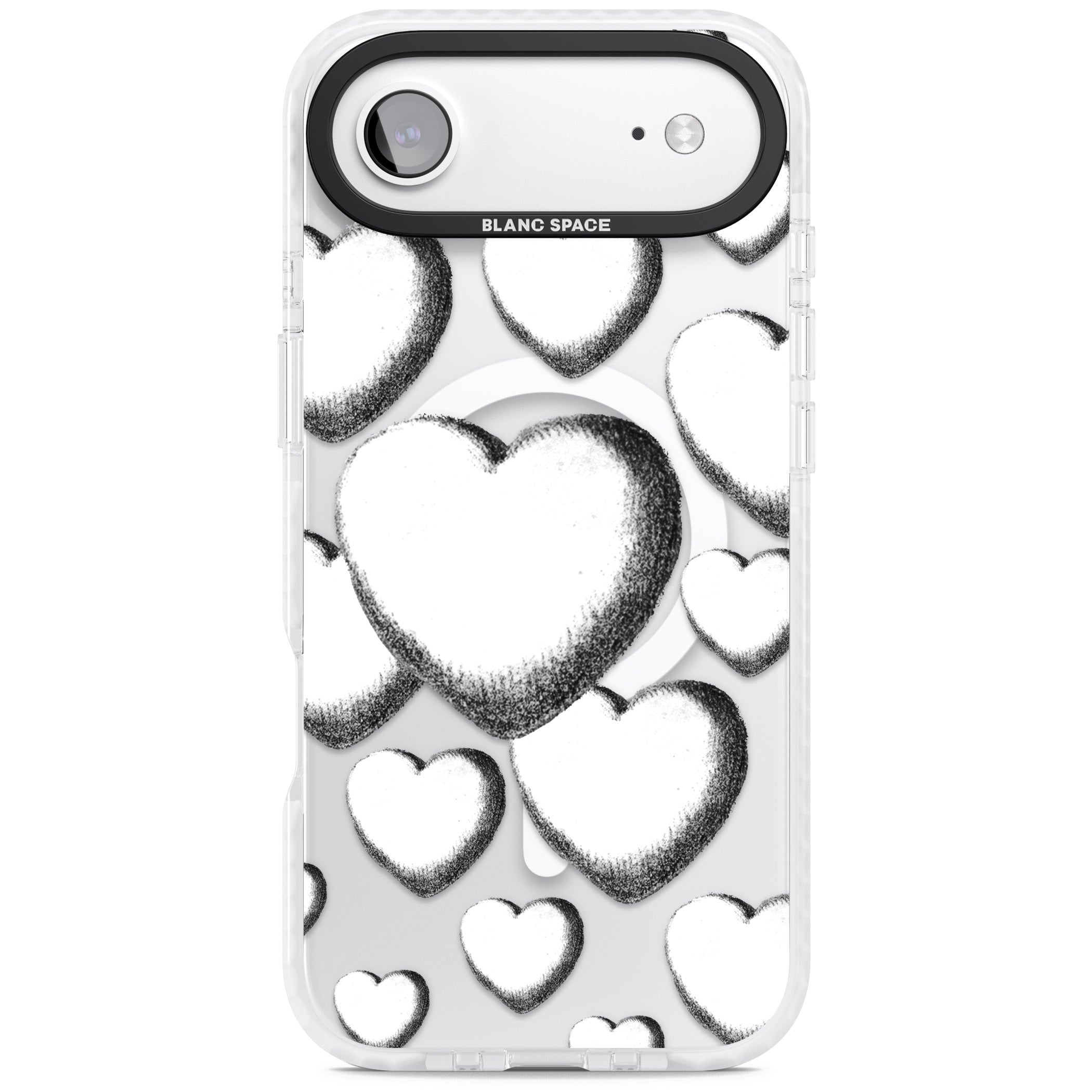 Hand Drawn Hearts iPhone 17 Air Impact Pro Clear Phone Case