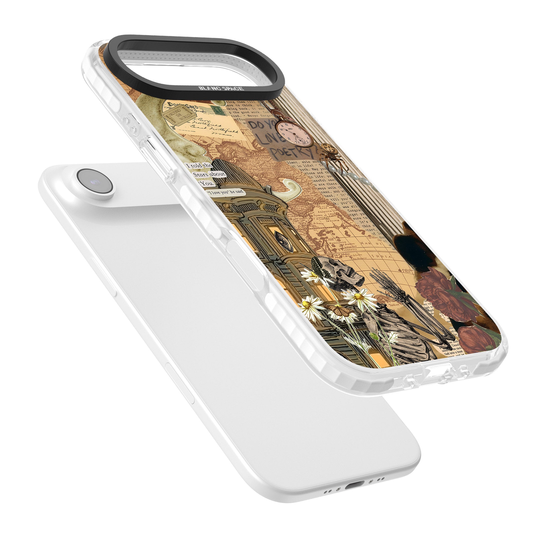 Skeleton Poetry iPhone 17 Air Impact Pro Clear Phone Case Colours