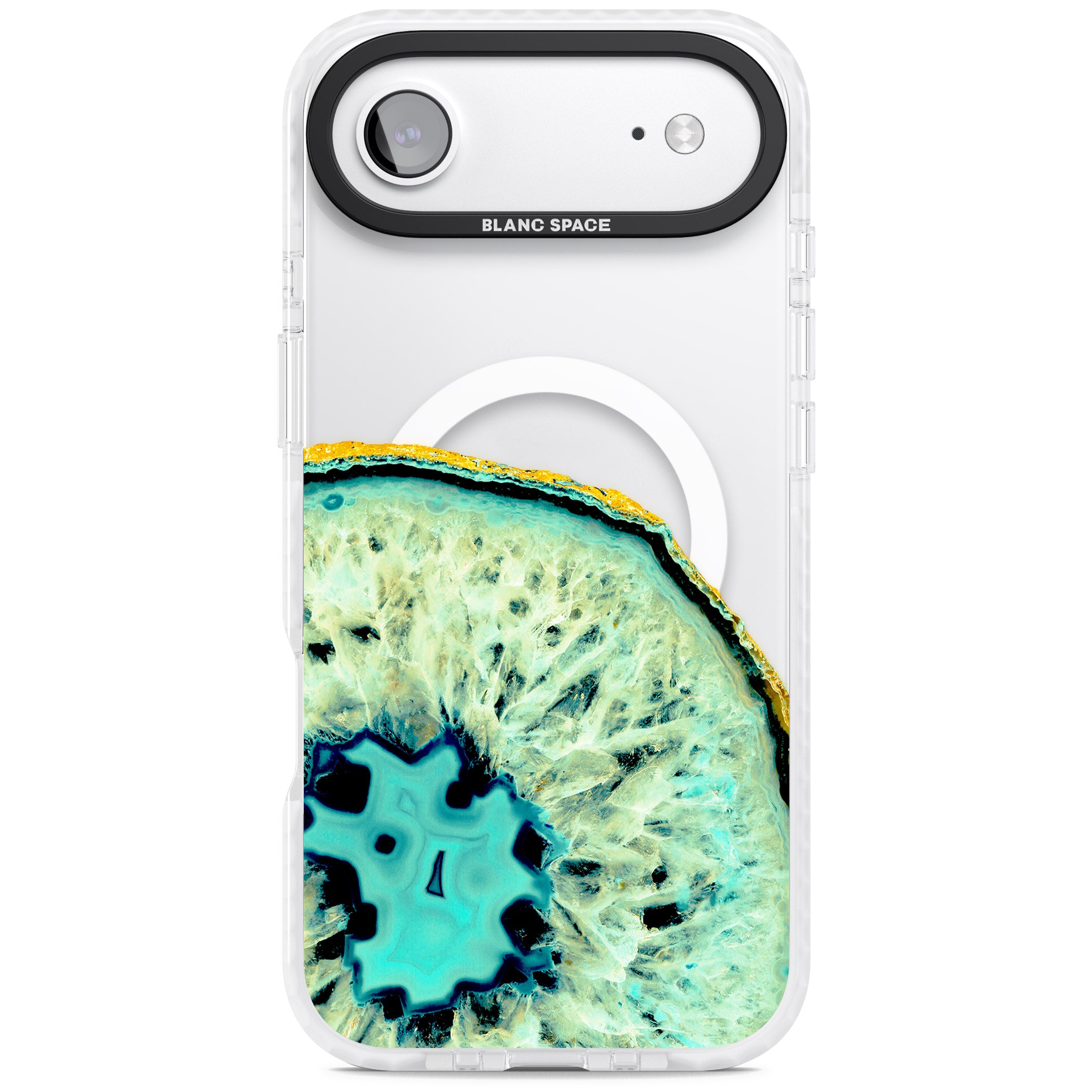 Turquoise Geode Crystal iPhone 17 Air Impact Pro Clear Phone Case
