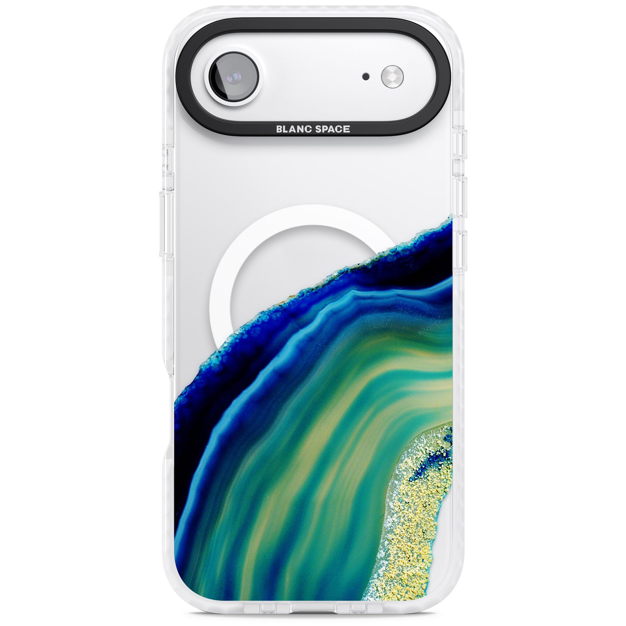 Green & Blue Emerald Geode iPhone 17 Air Impact Pro Clear Phone Case