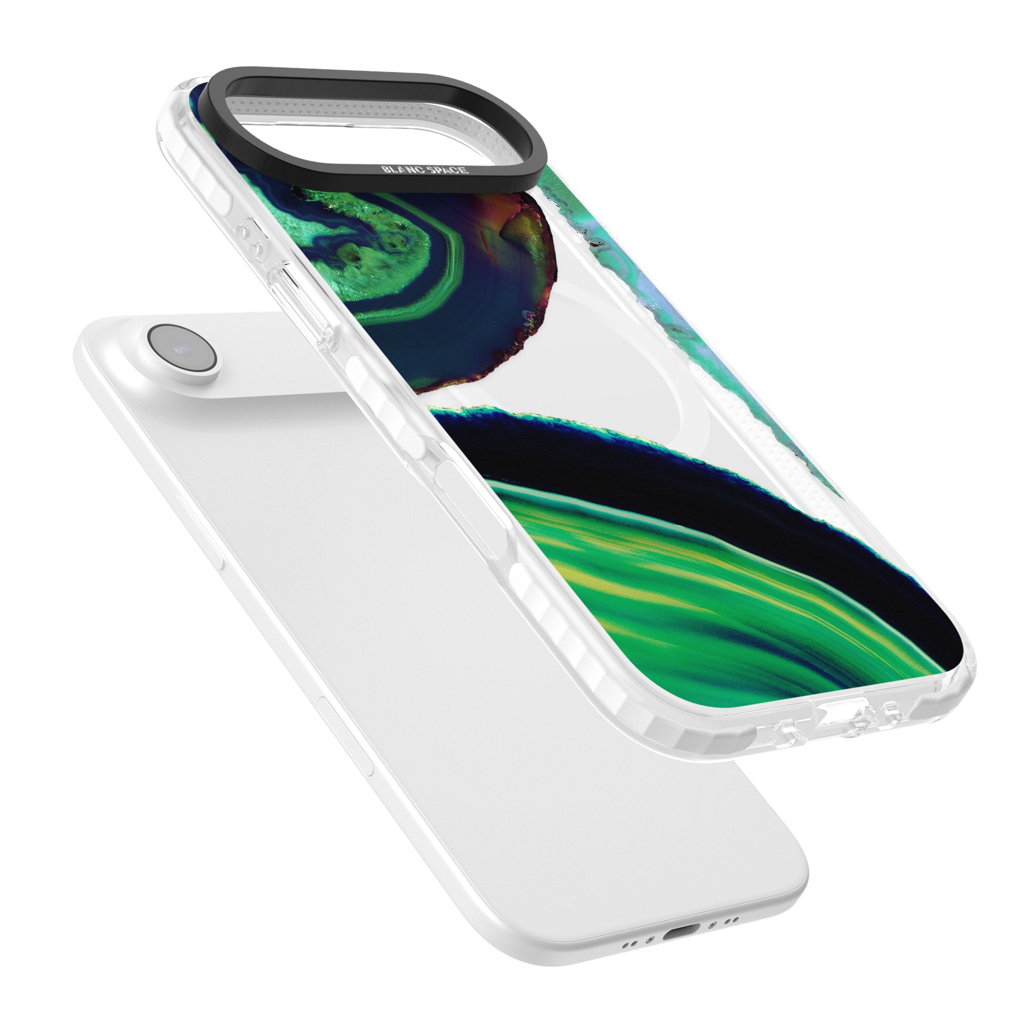 Green Geode Glow iPhone 17 Air Impact Pro Clear Phone Case Colours