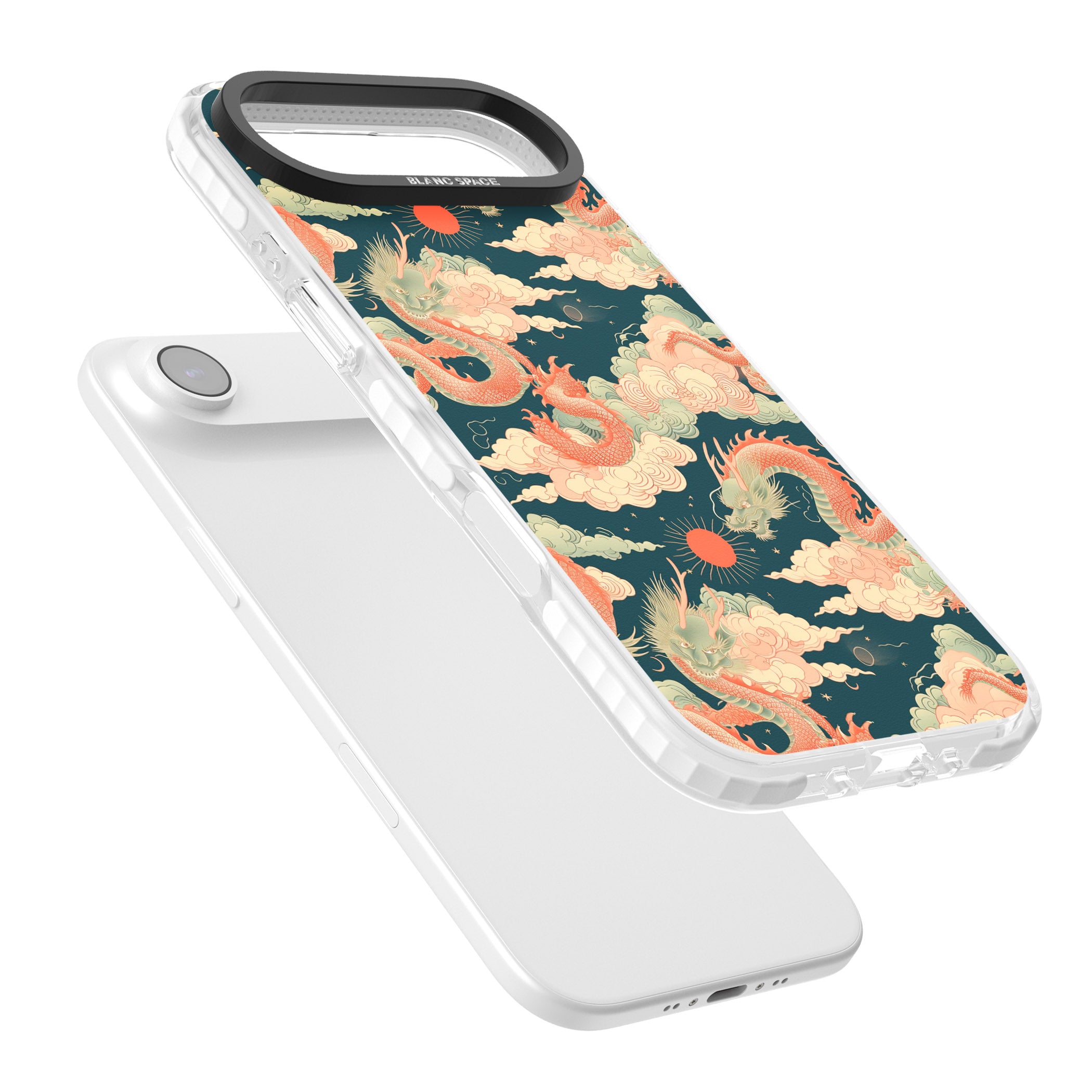 Chinese Dragons Clouds iPhone 17 Air Impact Pro Clear Phone Case Colours