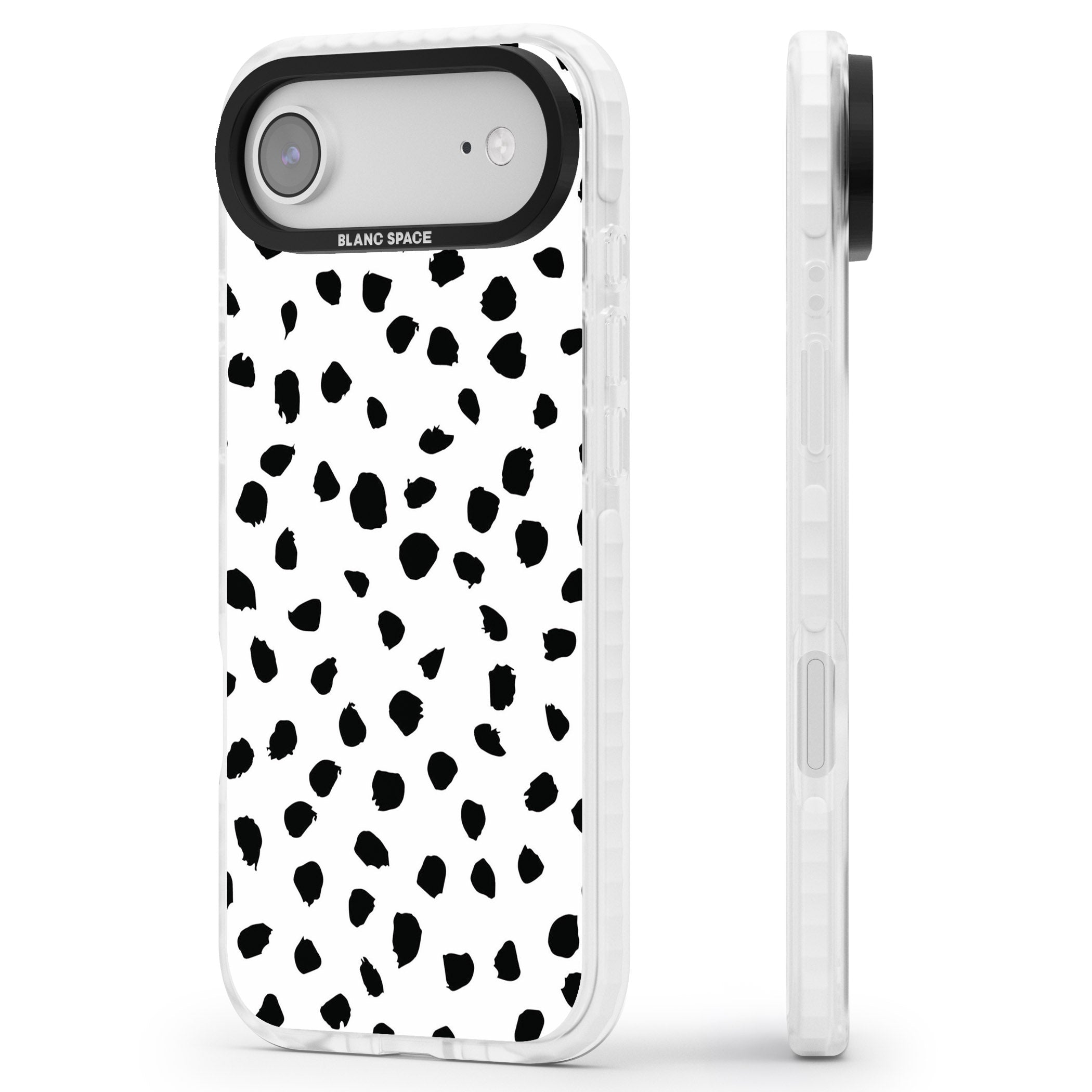 Dalmatian Print iPhone 17 Air Impact Pro Clear Phone Case Side Profile