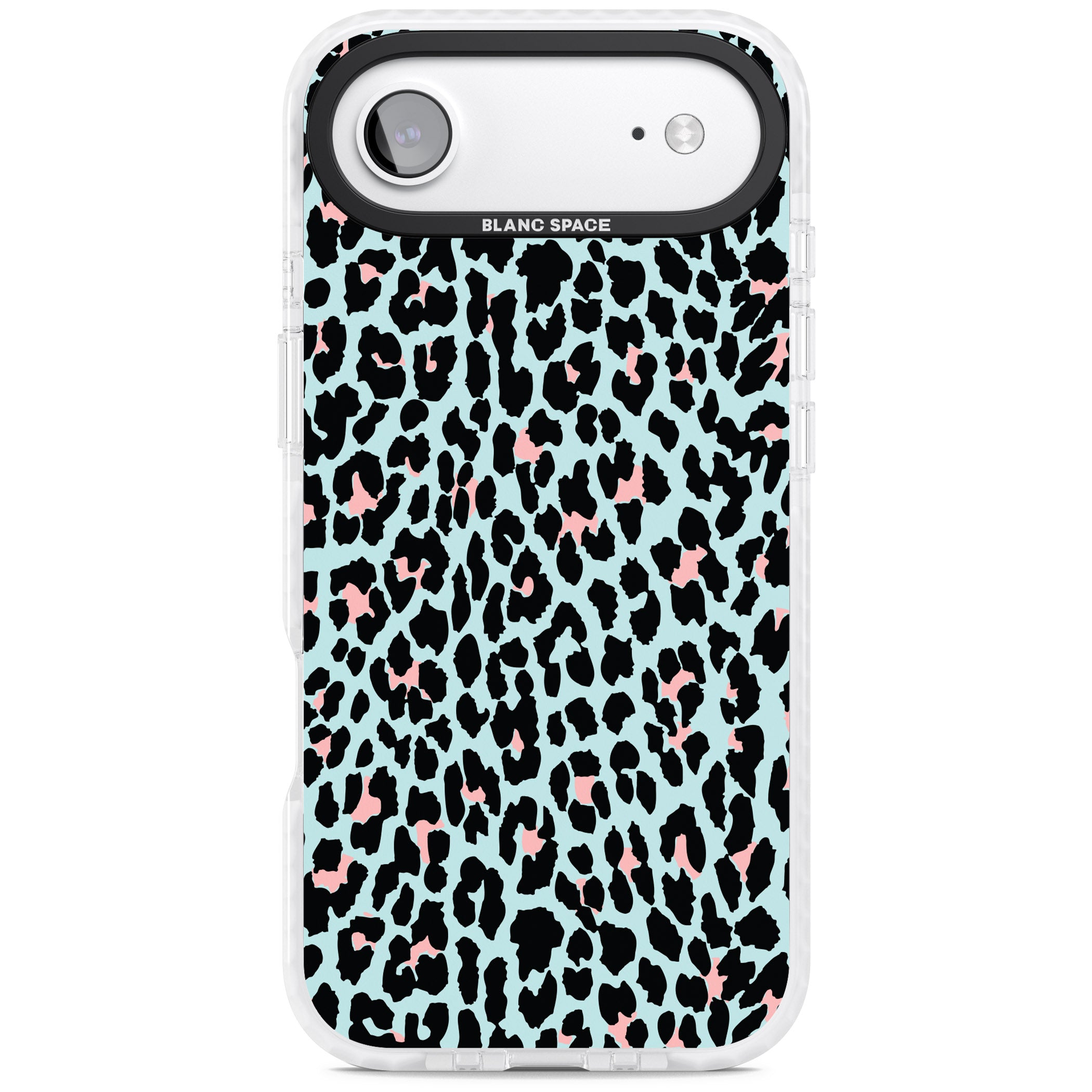 Pastel Blue & Pink Leopard Print iPhone 17 Air Impact Pro Clear Phone Case