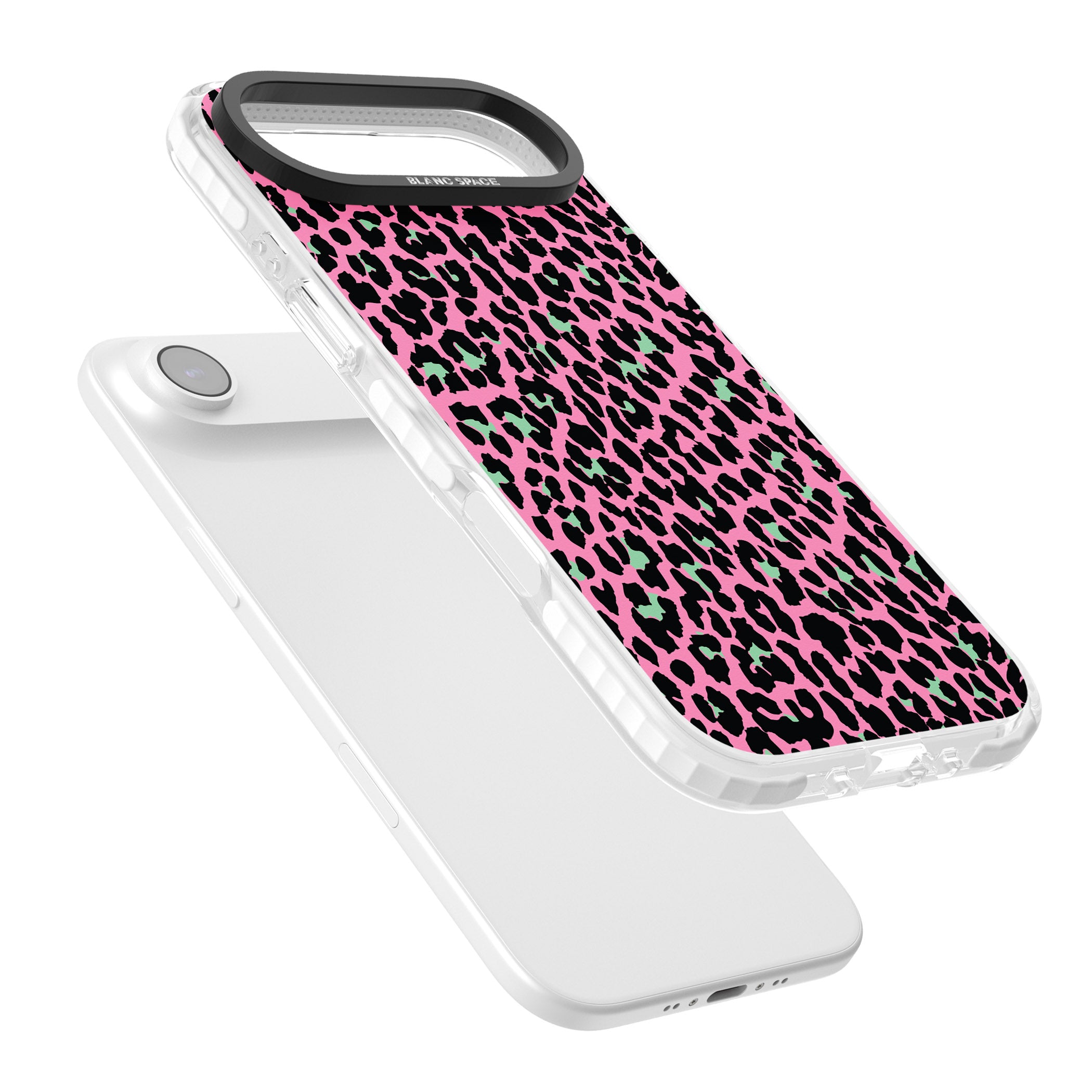 Pink & Green Leopard iPhone 17 Air Impact Pro Clear Phone Case Colours