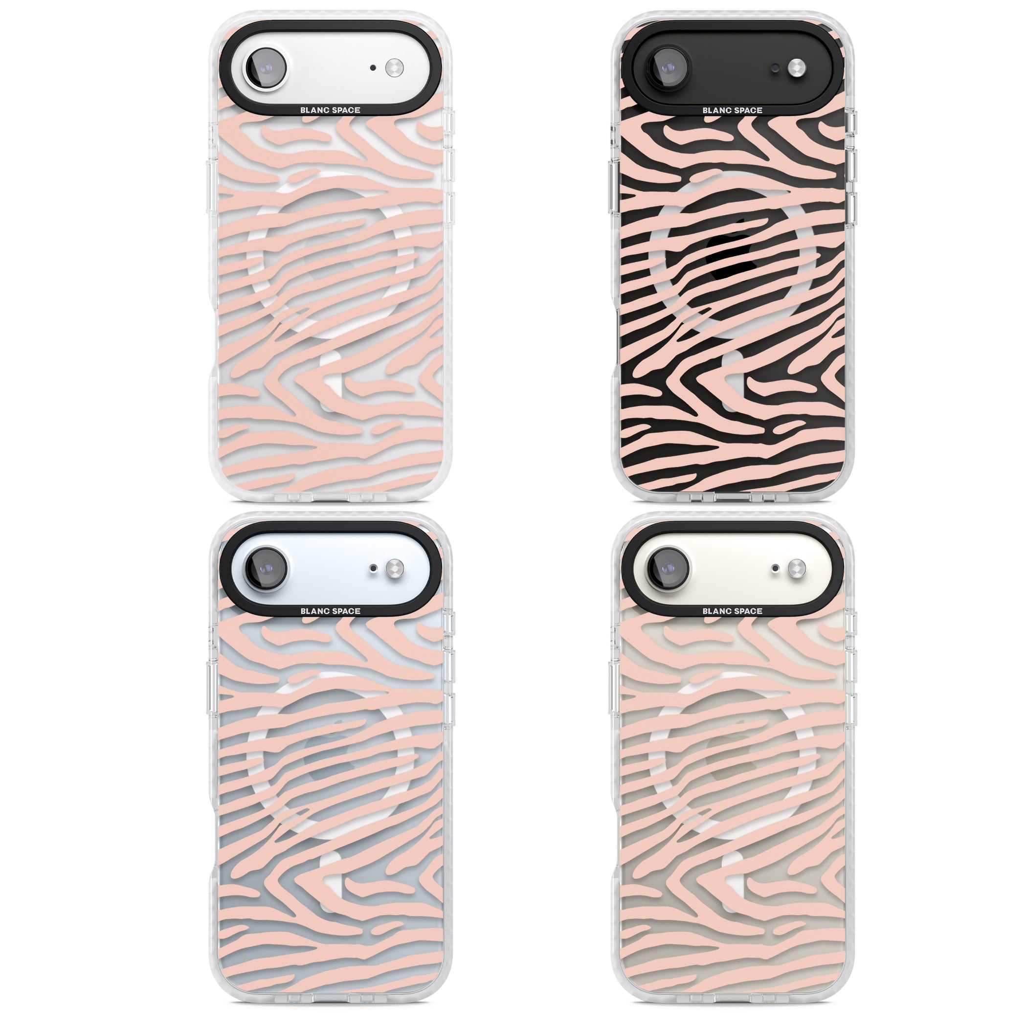 Horizontal Zebra Stripes Transparent Animal Print iPhone 17 Air Impact Pro Clear Phone Case APT Impact Protection
