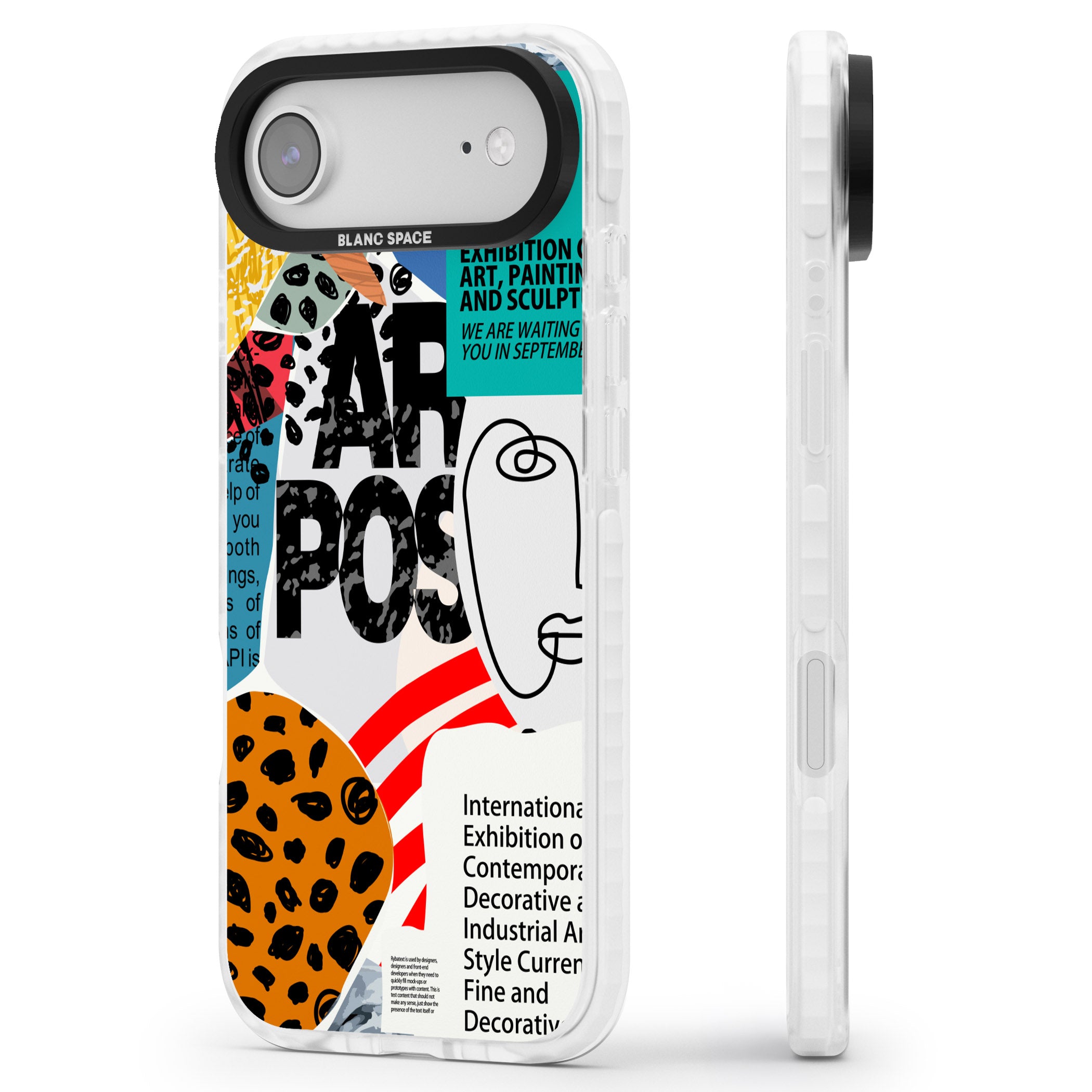 Abstract Art Poster iPhone 17 Air Impact Pro Clear Phone Case Side Profile