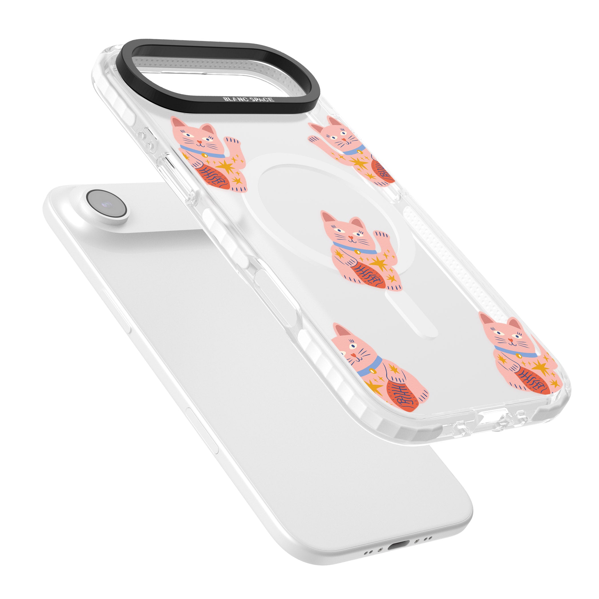 Waving Cat Pattern iPhone 17 Air Impact Pro Clear Phone Case Colours