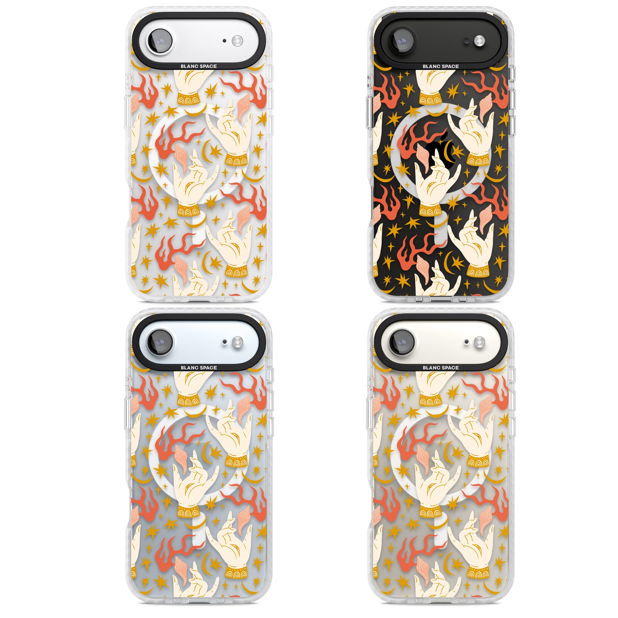 Hand Watcher Pattern iPhone 17 Air Impact Pro Clear Phone Case APT Impact Protection