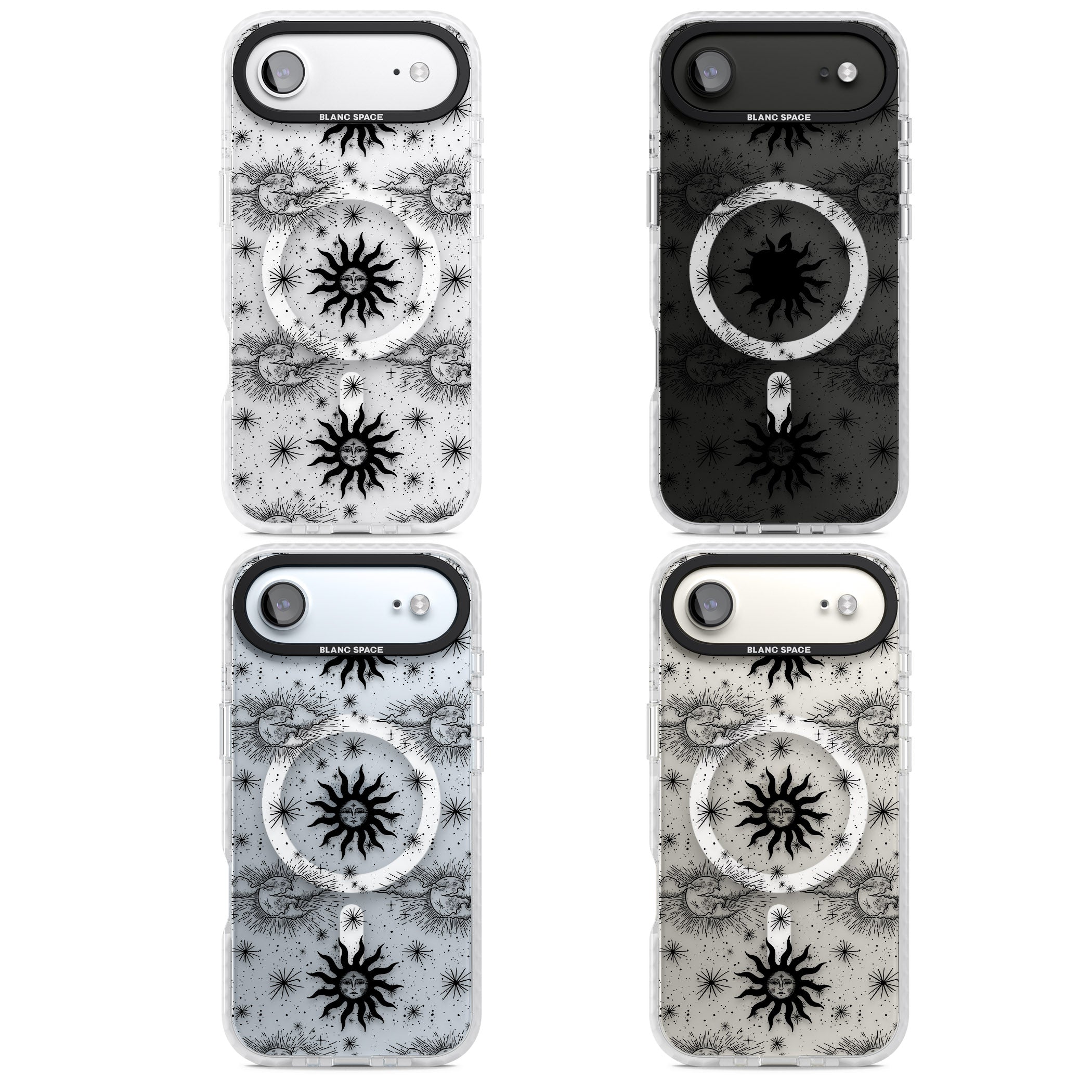 Vintage Sun & Moon iPhone 17 Air Impact Pro Clear Phone Case APT Impact Protection