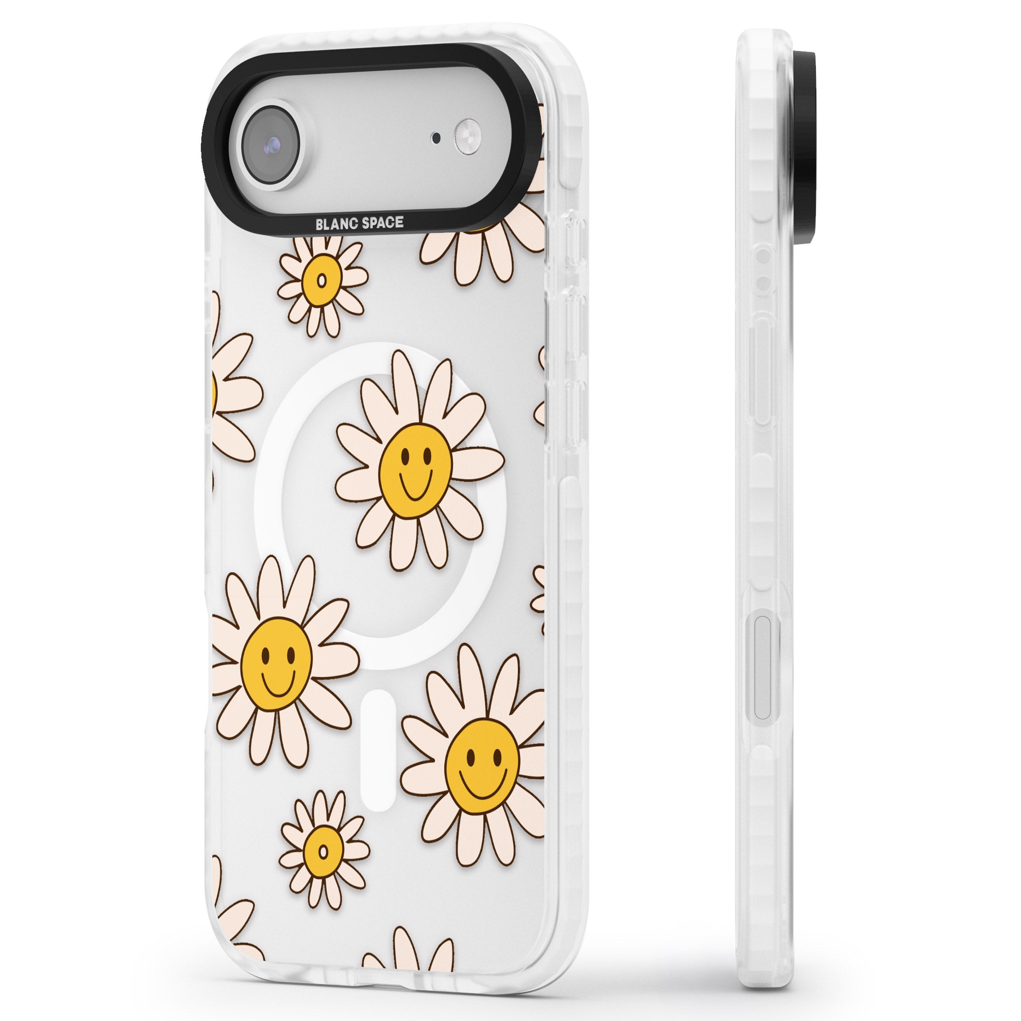 Daisy Faces iPhone 17 Air Impact Pro Clear Phone Case Side Profile