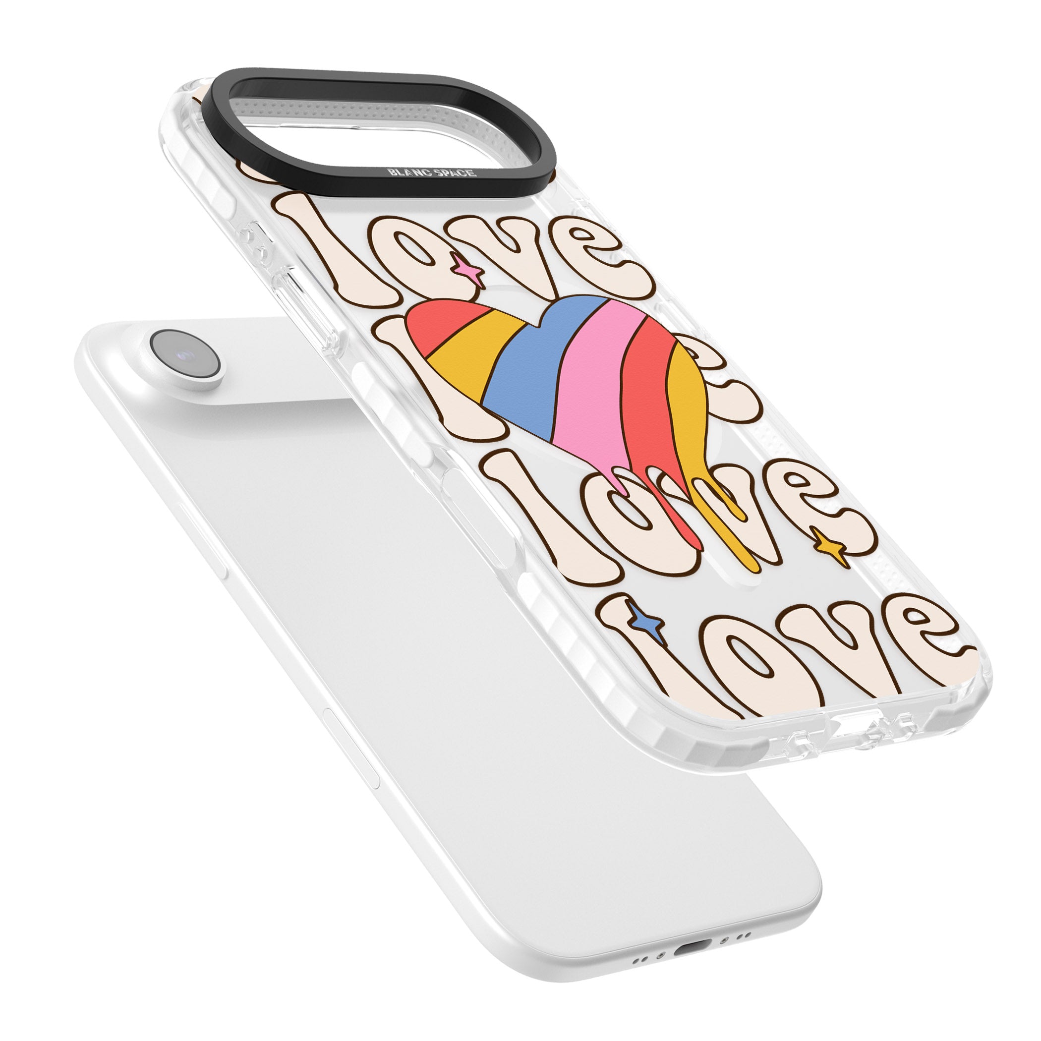 Groovy Love iPhone 17 Air Impact Pro Clear Phone Case Colours